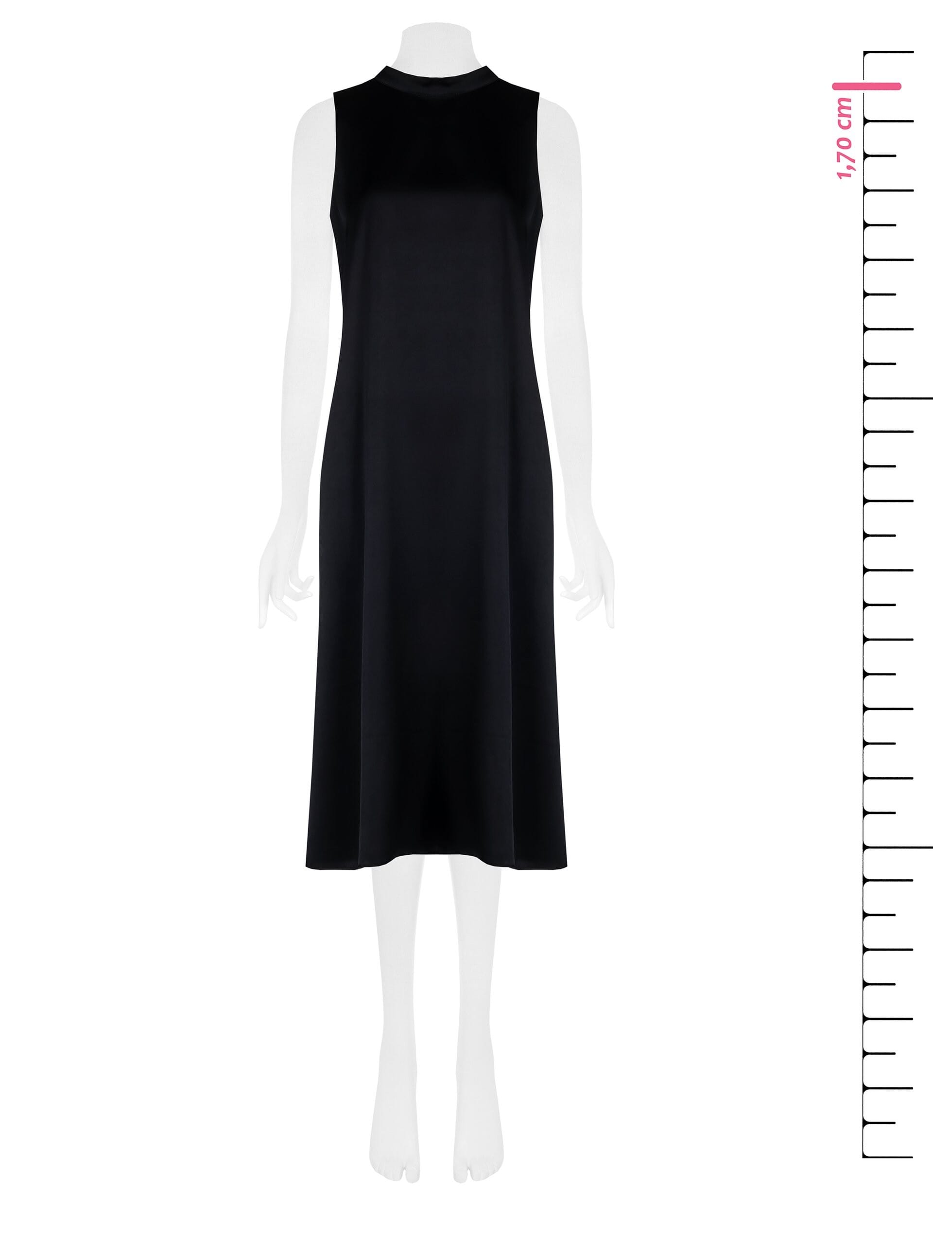 Midi Satin A-Line Satin A-line Dress With Bow At Back Rinascimento