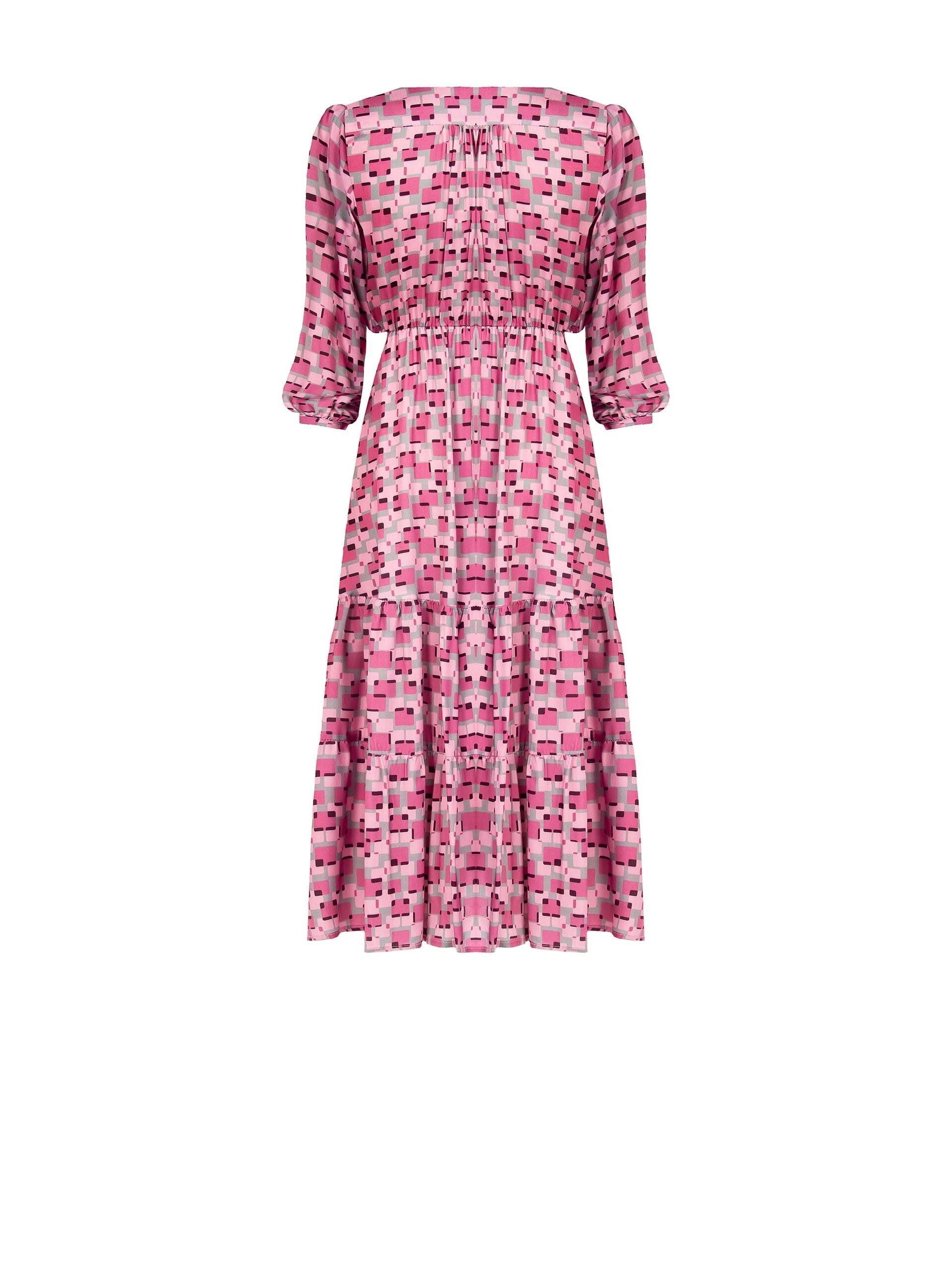 Long Printed Dress With Cross-over Rinascimento Top