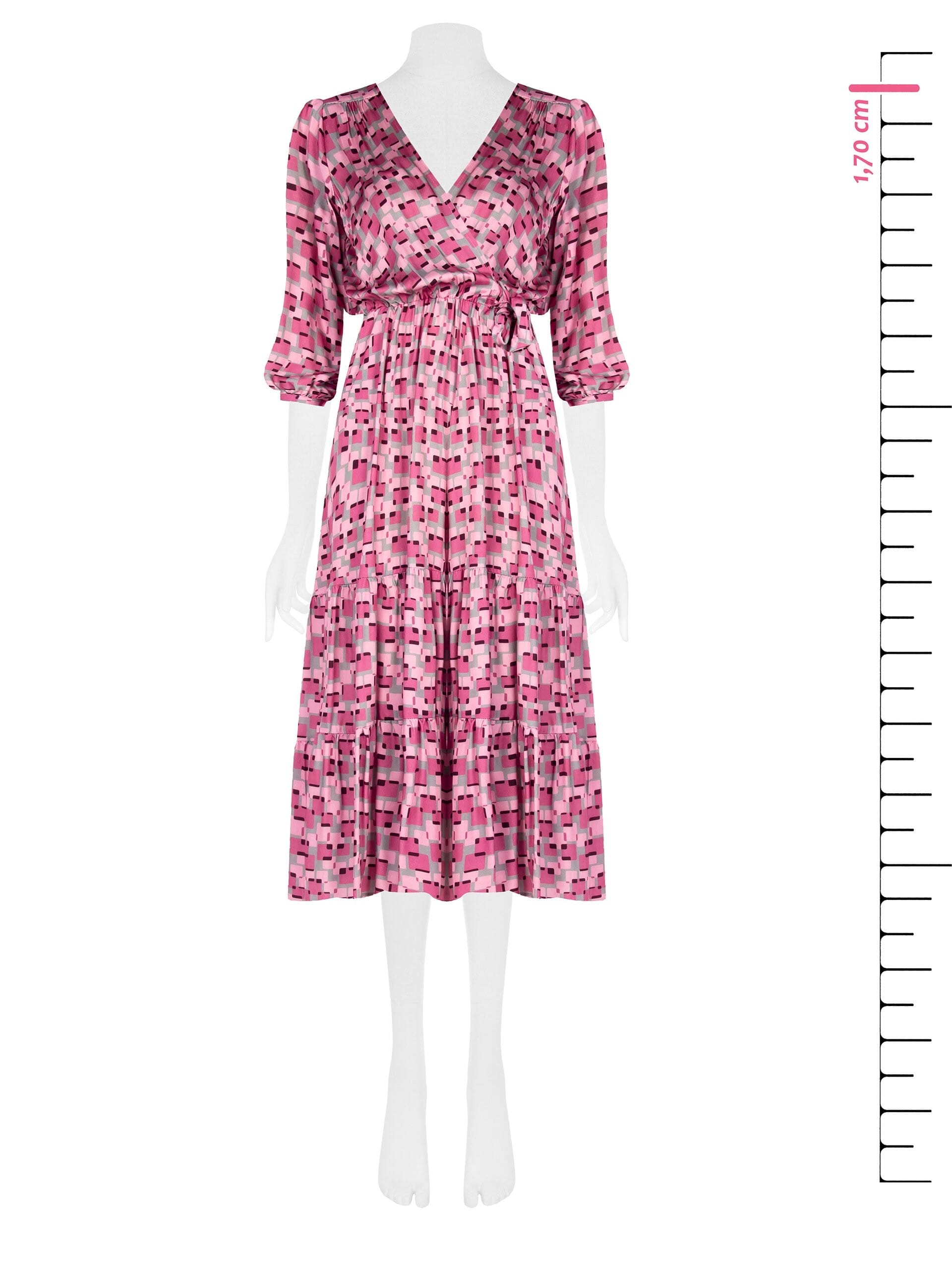 Long Printed Dress With Cross-over Rinascimento Top