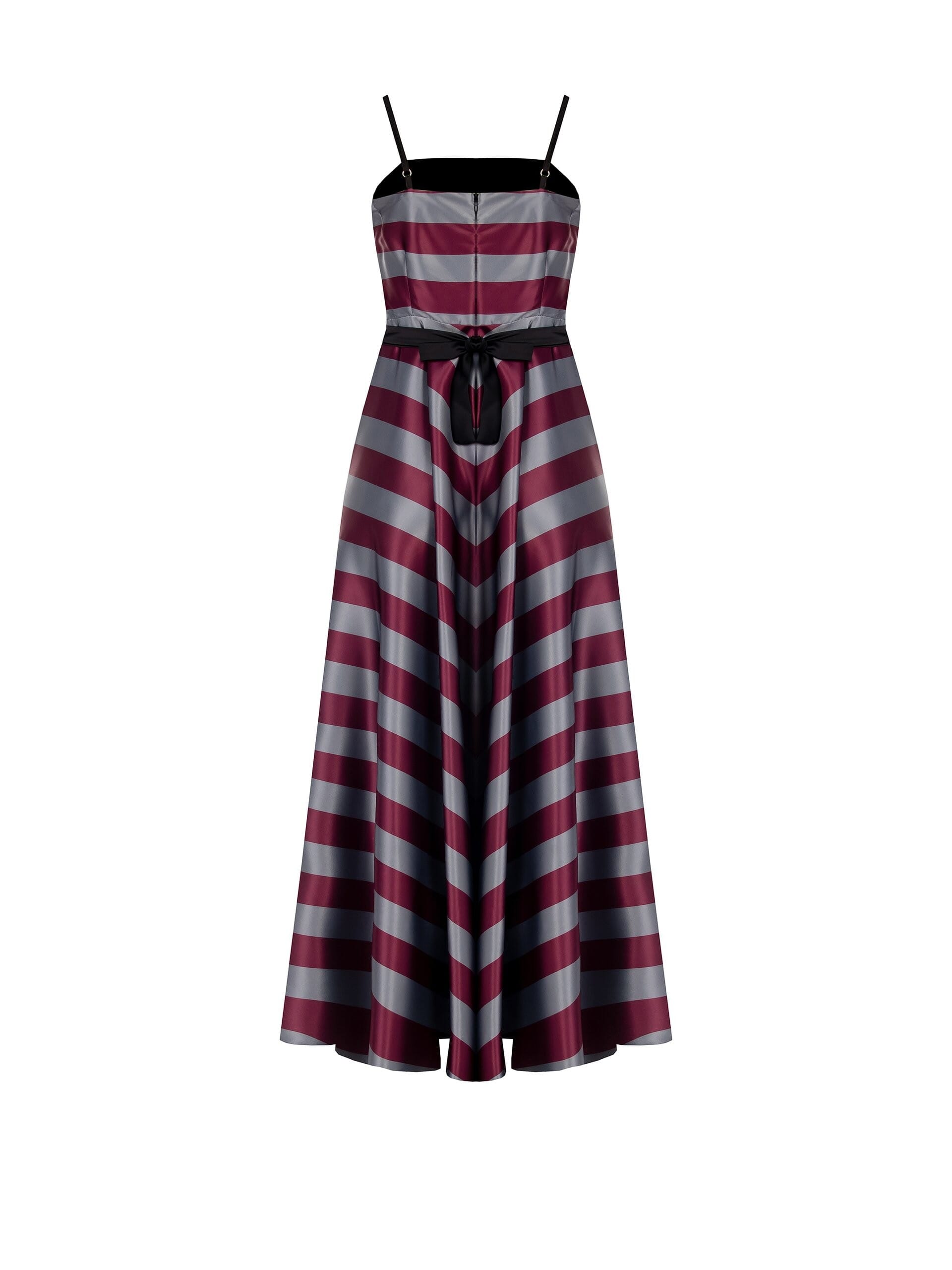 Satin Long Dress With Pink Rinascimento Belt