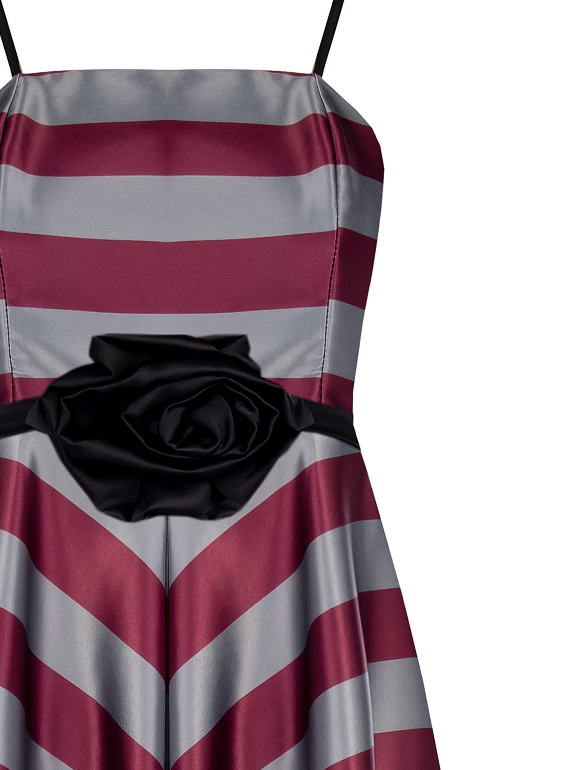 Satin Long Dress With Pink Rinascimento Belt