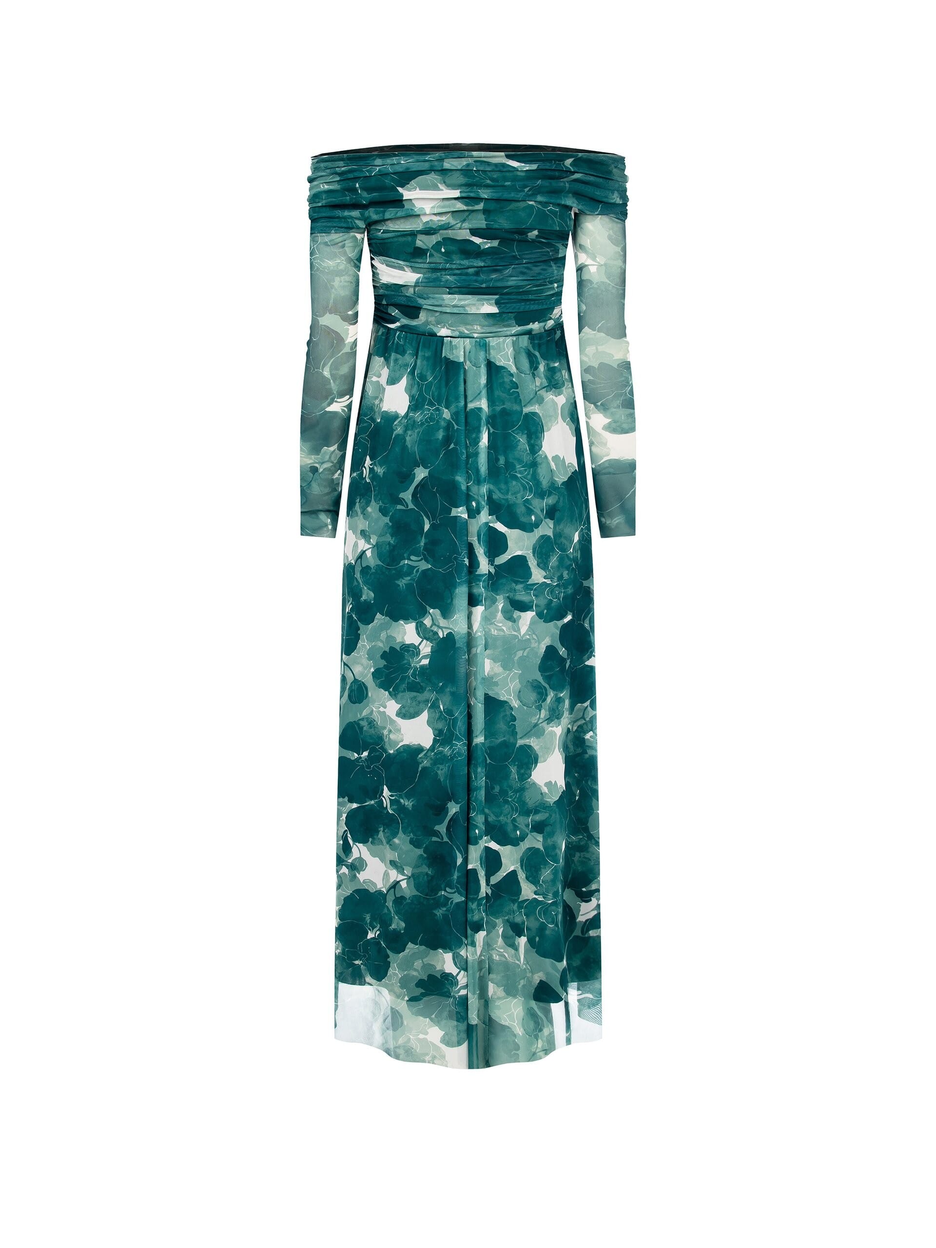 Abito Lungo A Ruota In Tulle Elasticizzato Rinascimento