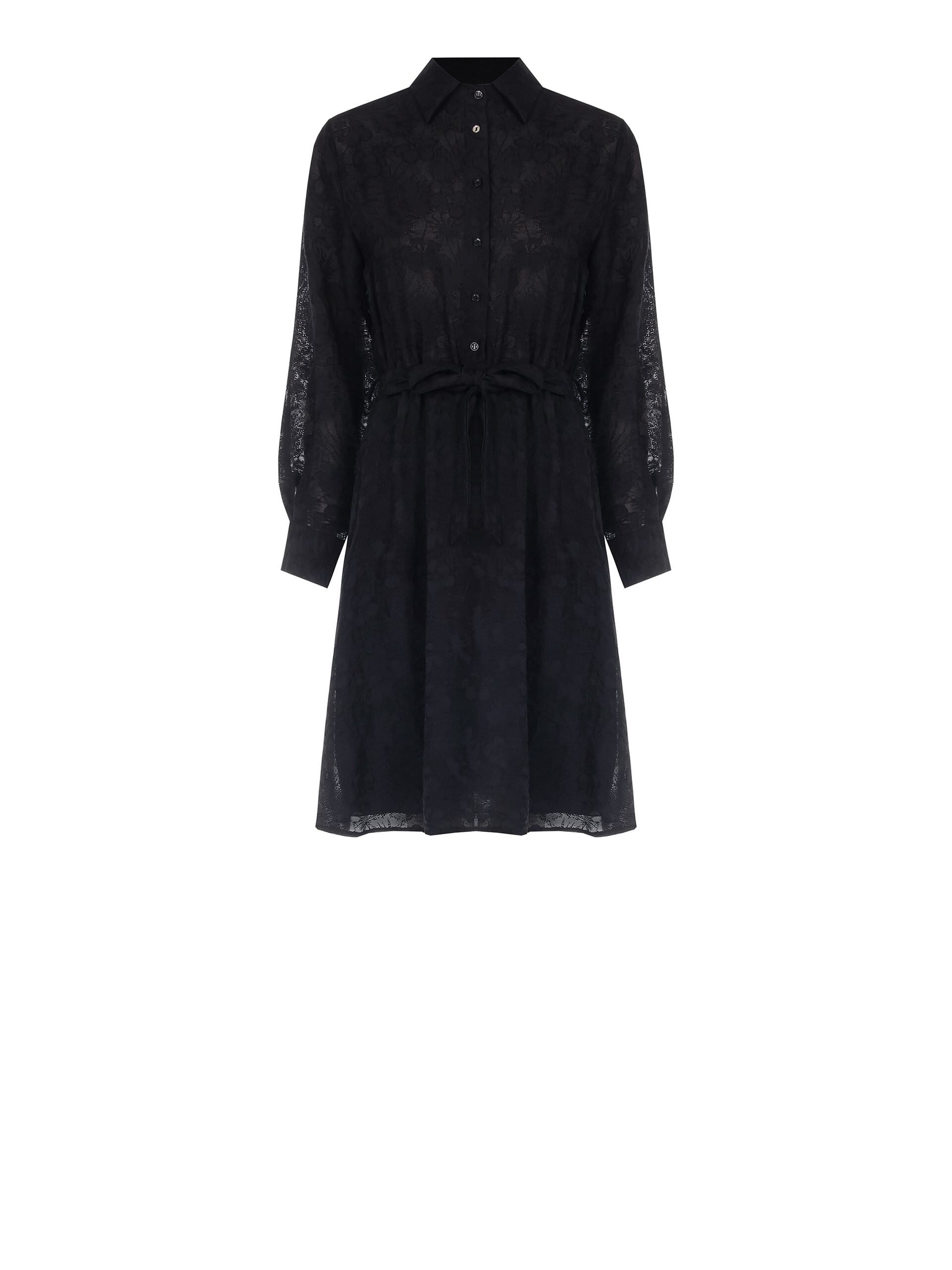 Short Mixed Viscose Chemisier Dress Devoré With Coordinated Belt Rinascimento