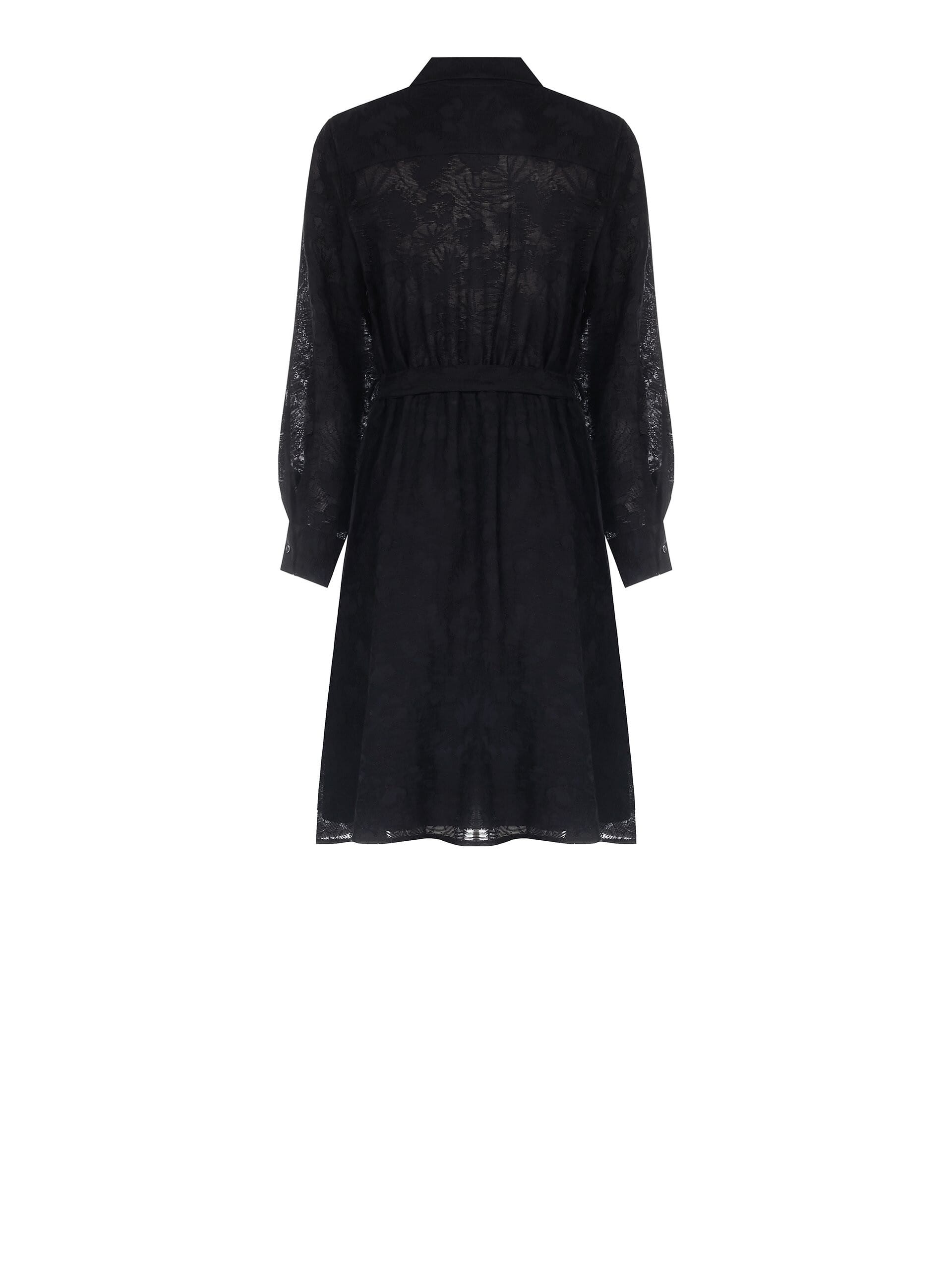 Short Mixed Viscose Chemisier Dress Devoré With Coordinated Belt Rinascimento