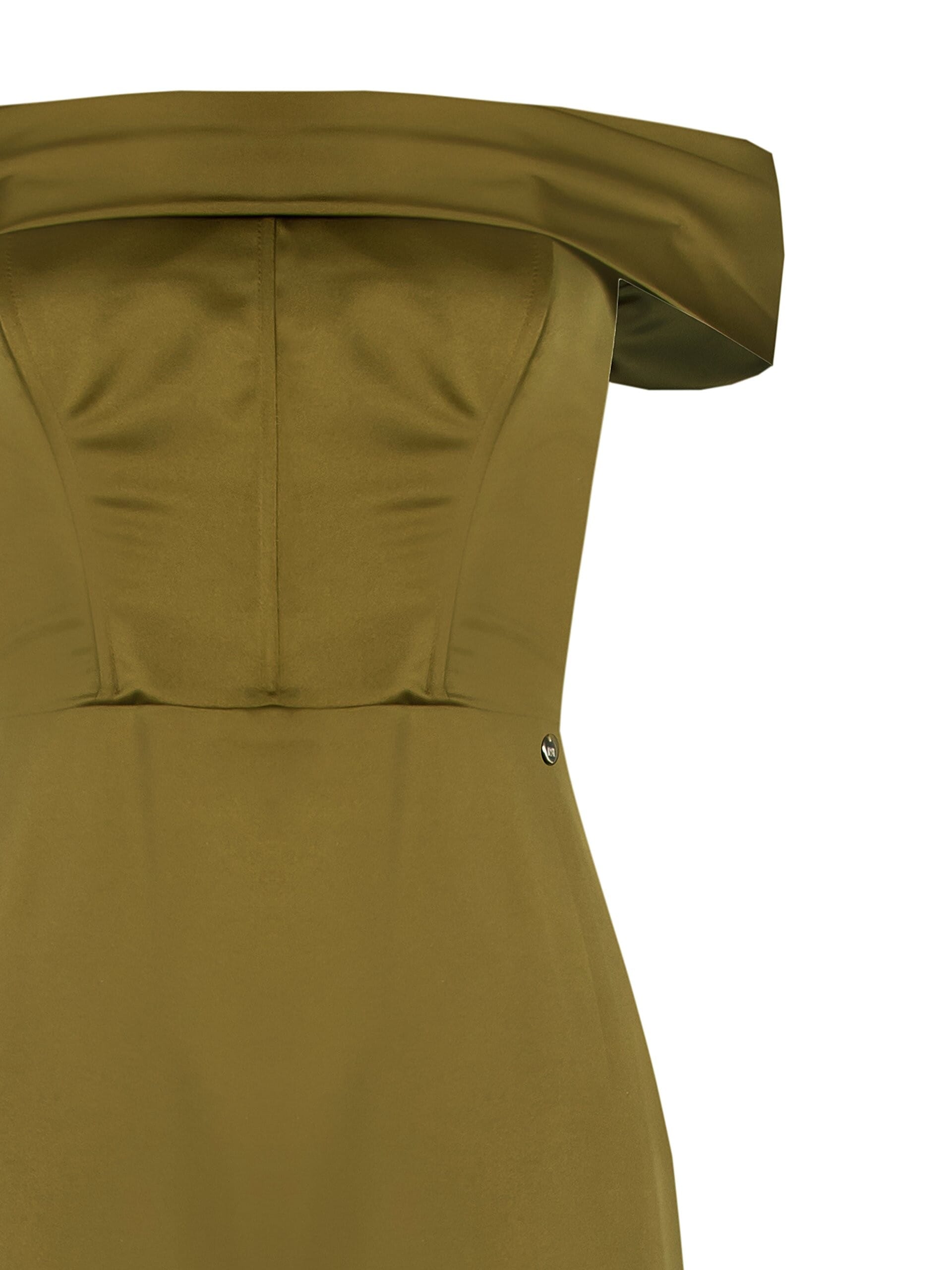 Long Satin Bustier Dress With Splits And Side Slit Rinascimento