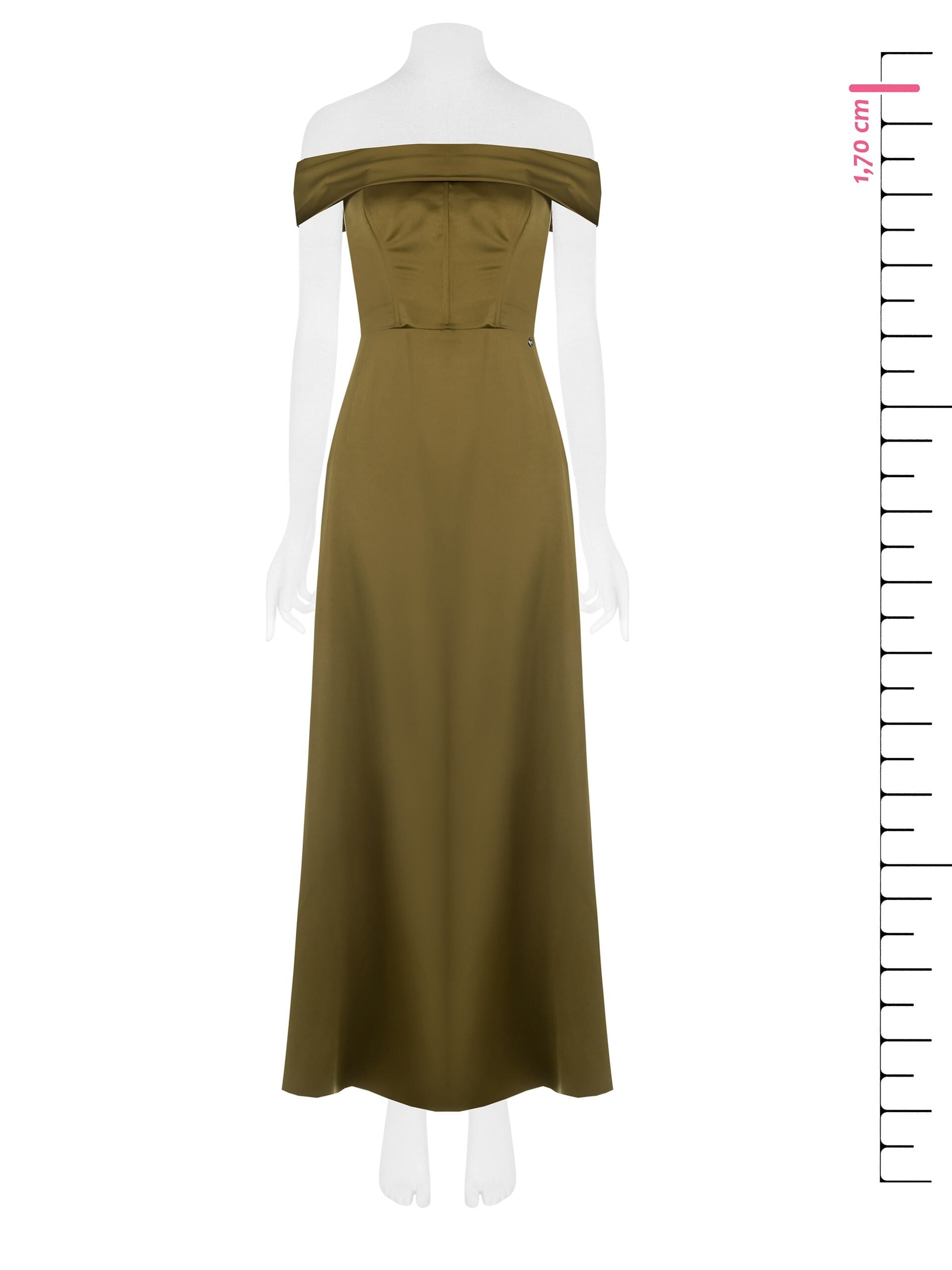 Long Satin Bustier Dress With Splits And Side Slit Rinascimento