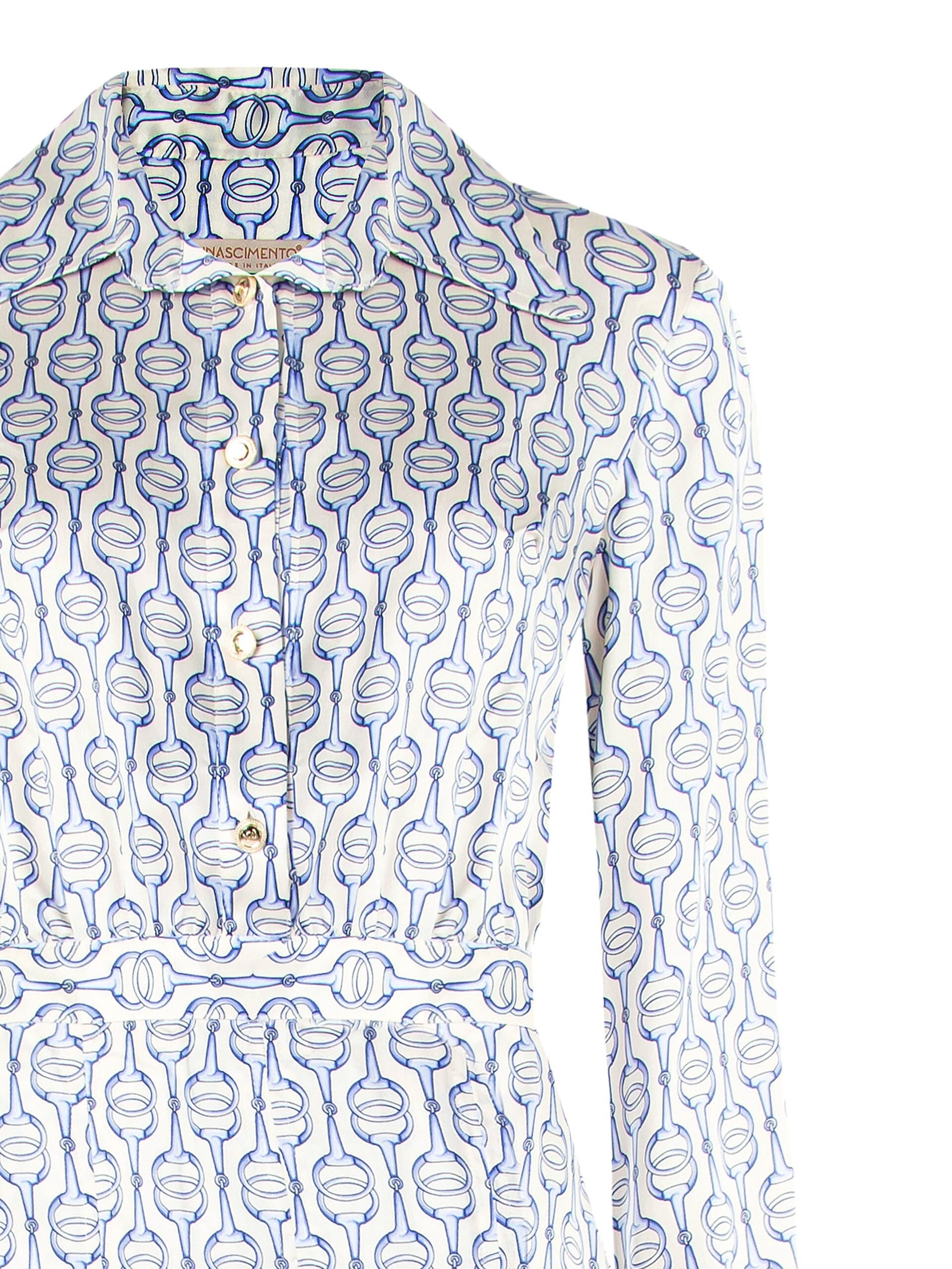 Abito Chemisier A Ruota A Pieghe In Viscosa Rinascimento