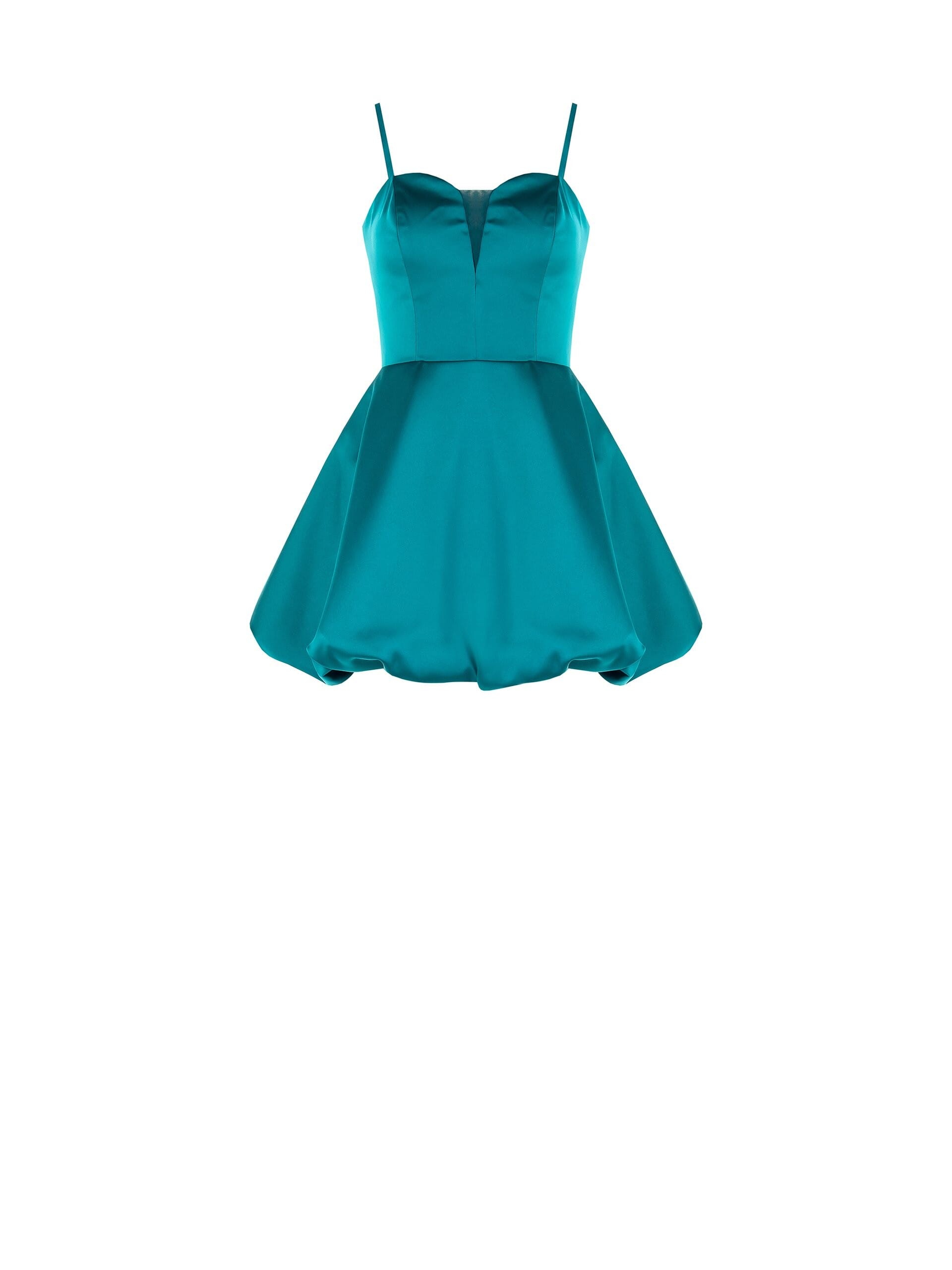 Abito Corto Prom A Palloncino In Raso Con Coppe Rinascimento