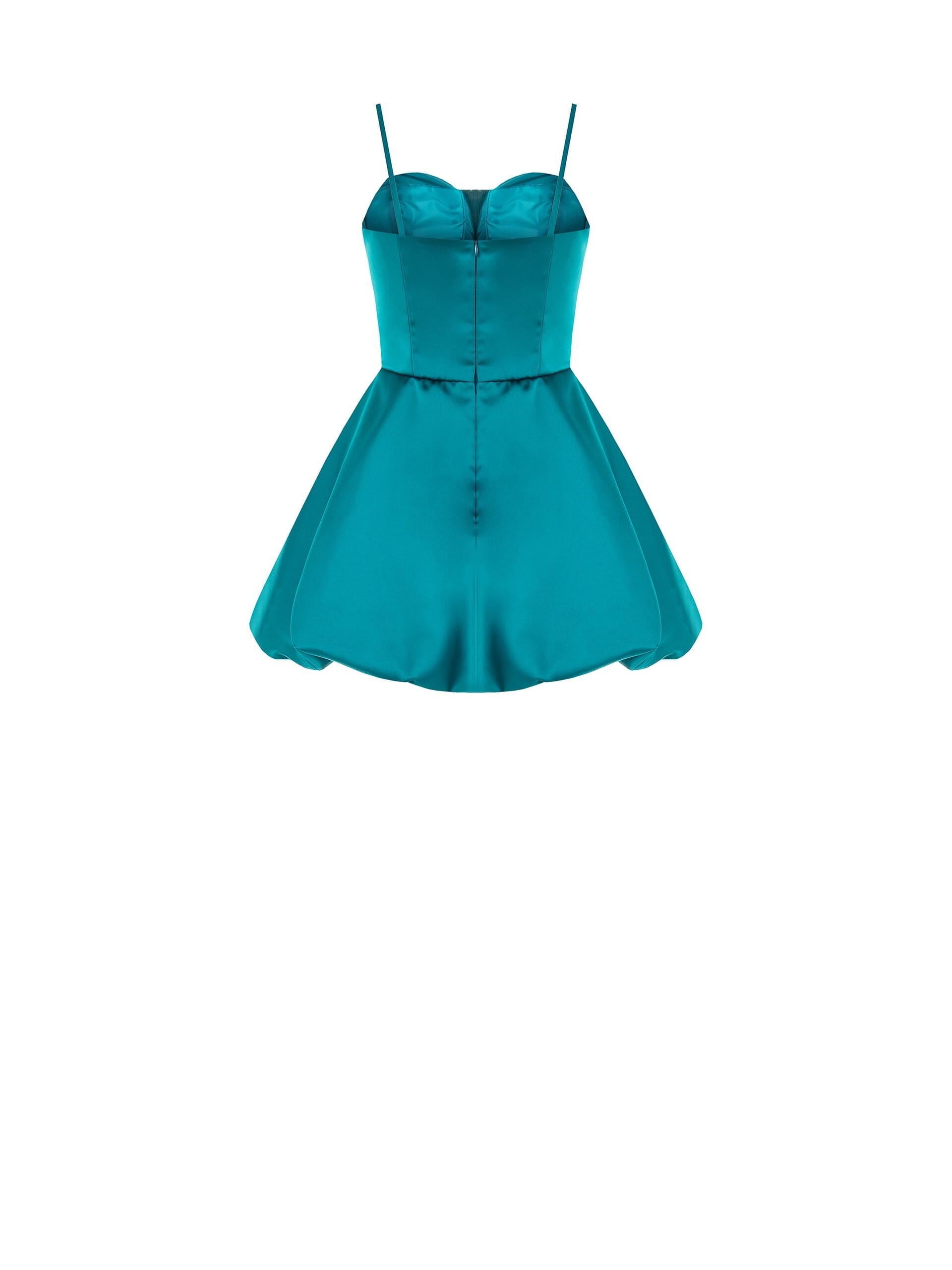 Abito Corto Prom A Palloncino In Raso Con Coppe Rinascimento