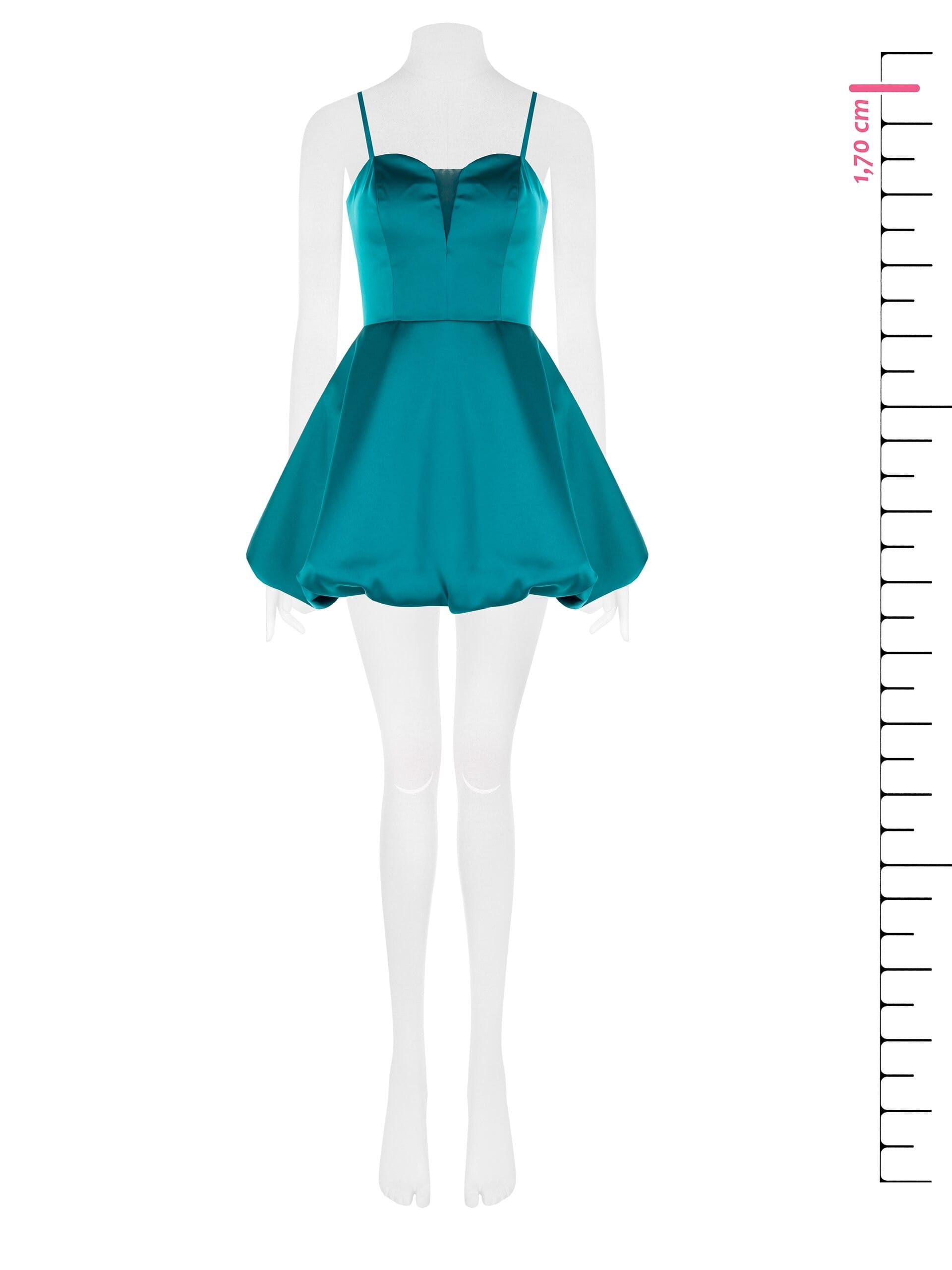 Abito Corto Prom A Palloncino In Raso Con Coppe Rinascimento