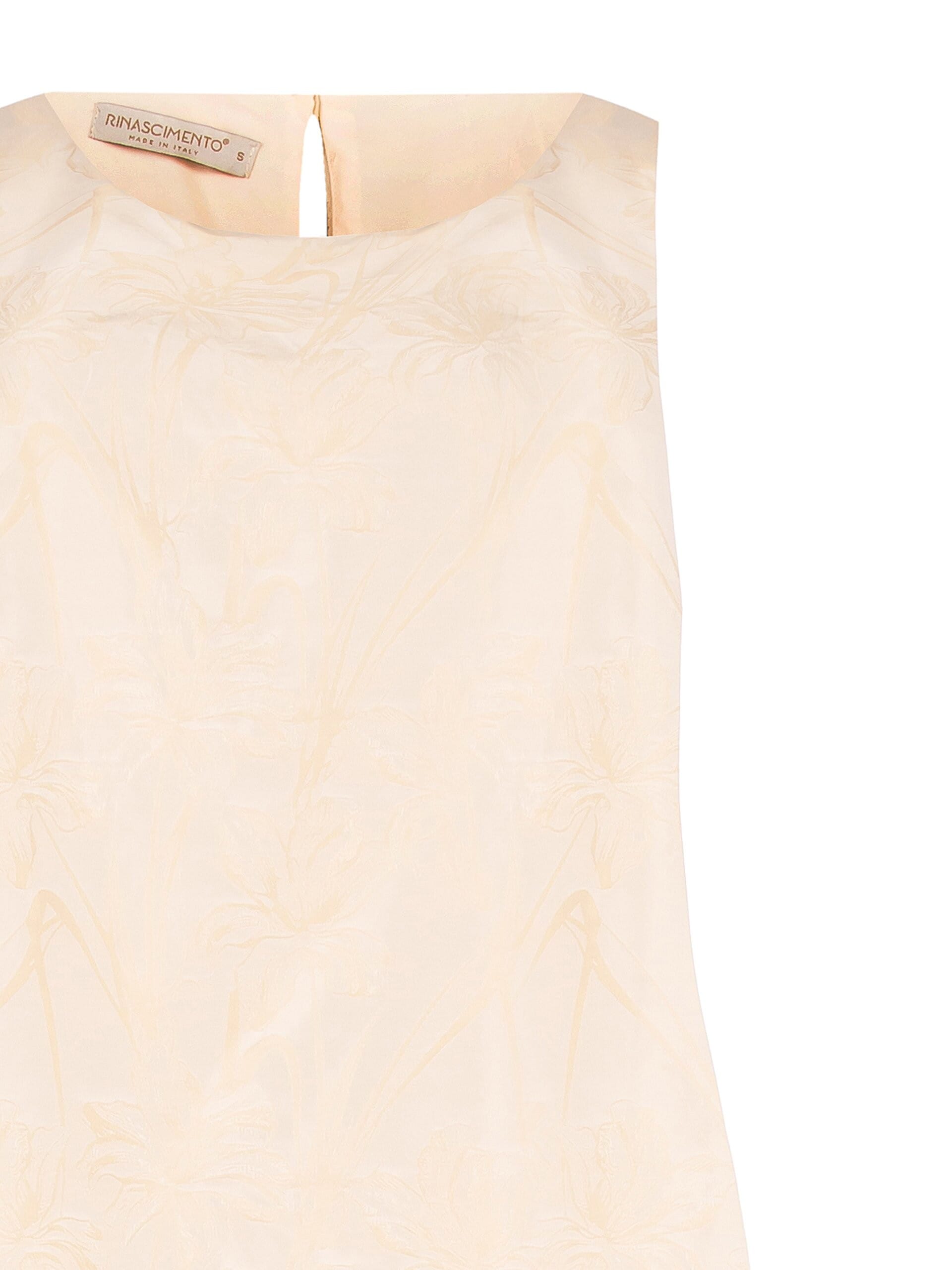 Abito Corto A Trapezio In Raso Jacquard Rinascimento