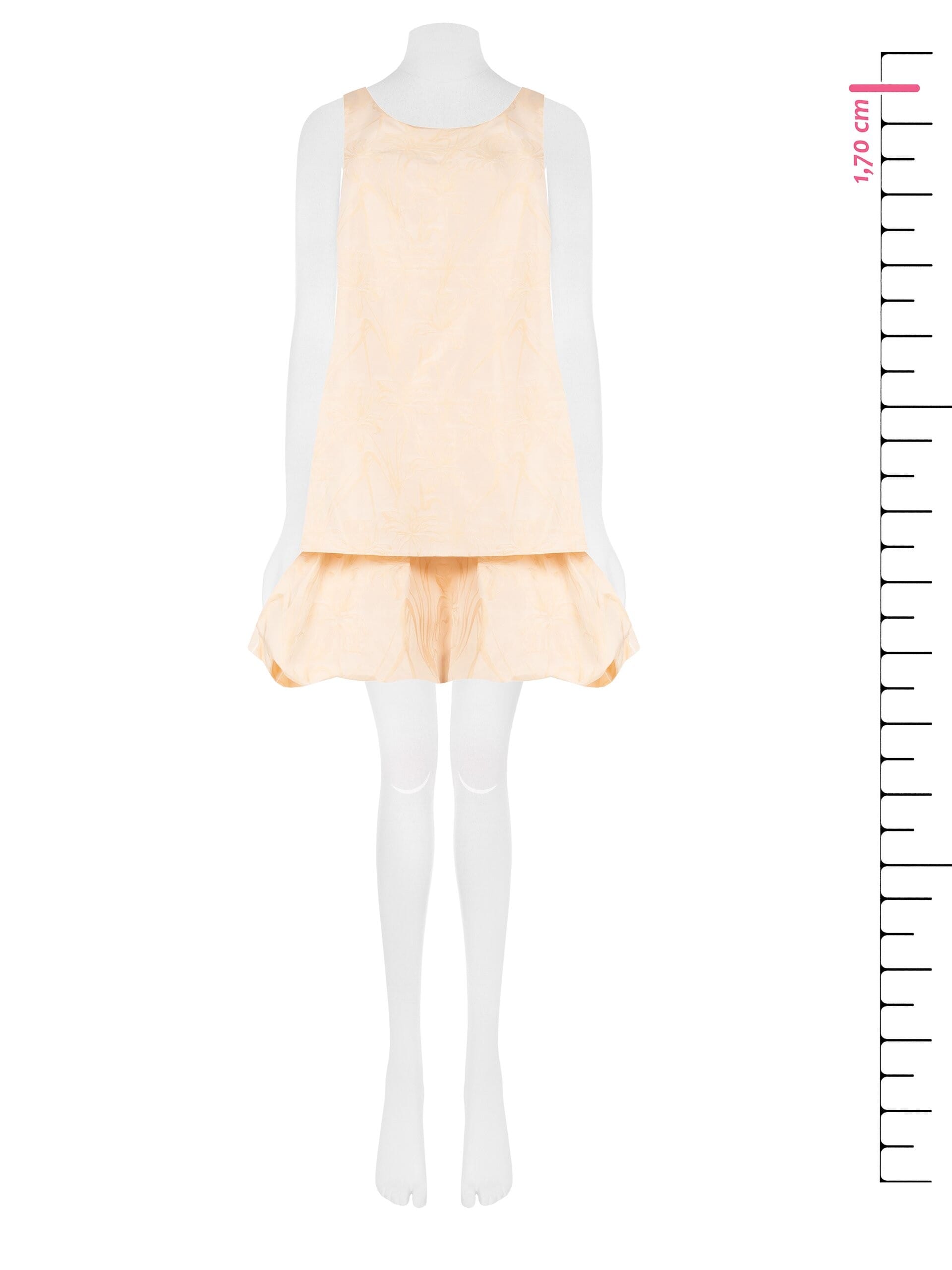 Abito Corto A Trapezio In Raso Jacquard Rinascimento