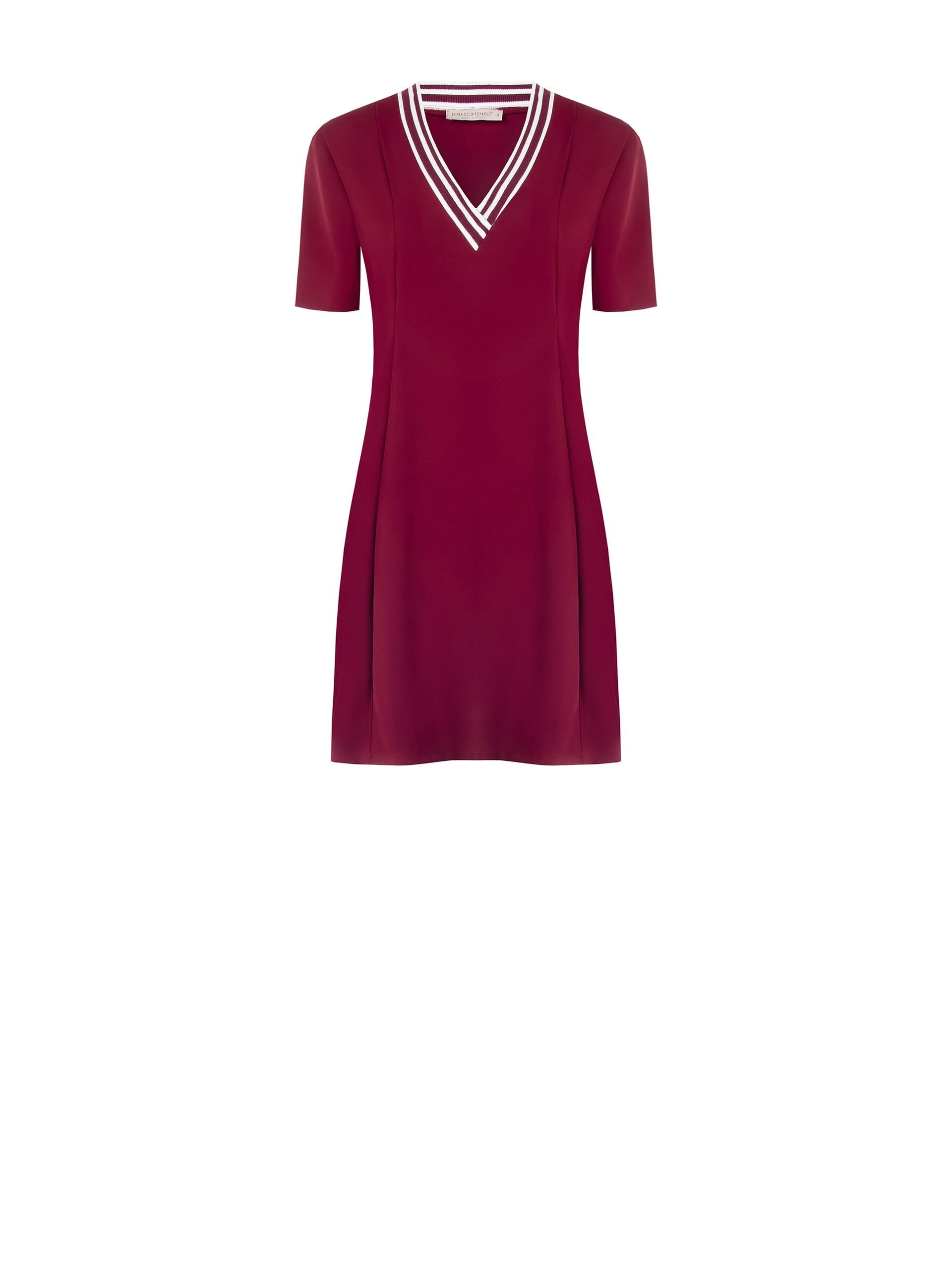 Rinascimento Robe courte à col V en tissu fluide avec volant