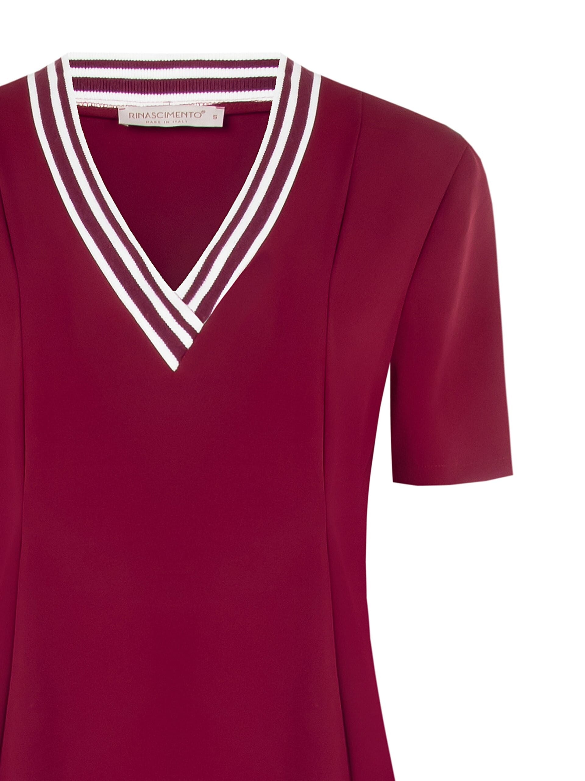 Rinascimento Robe courte à col V en tissu fluide avec volant