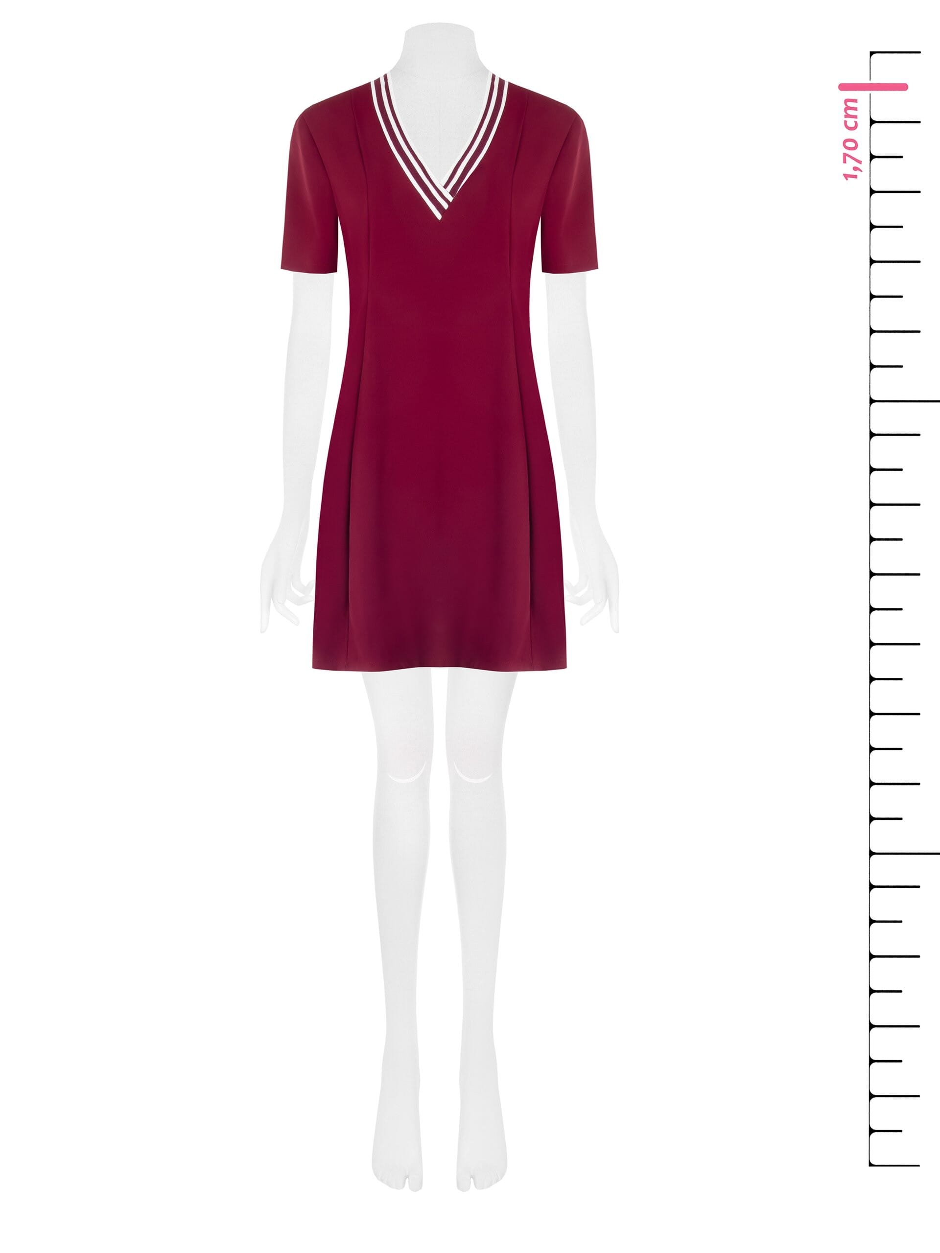 Rinascimento Robe courte à col V en tissu fluide avec volant