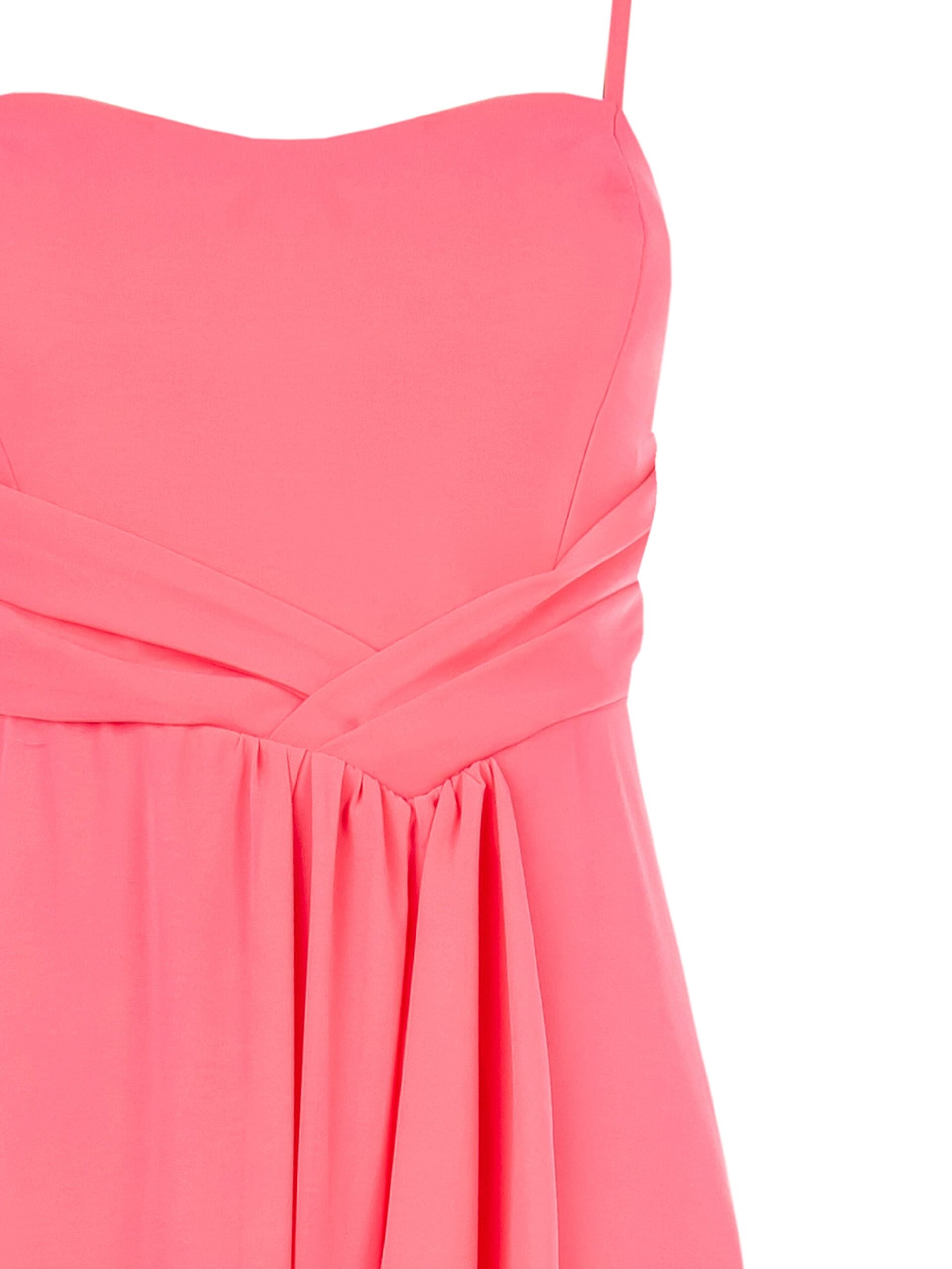 Abito Lungo Con Drappeggio In Georgette Con Coppe Rinascimento