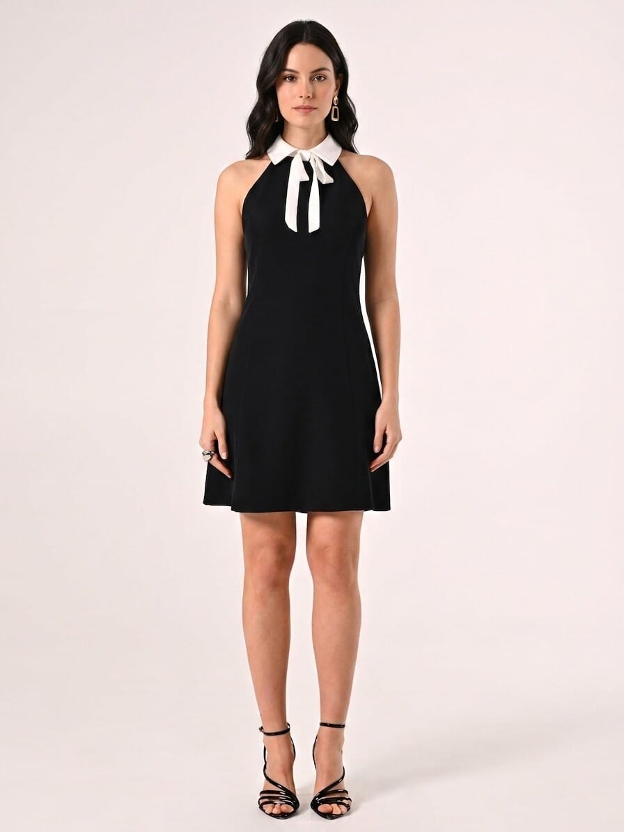 Short A-line Dress in Fluid Fabric Rinascimento