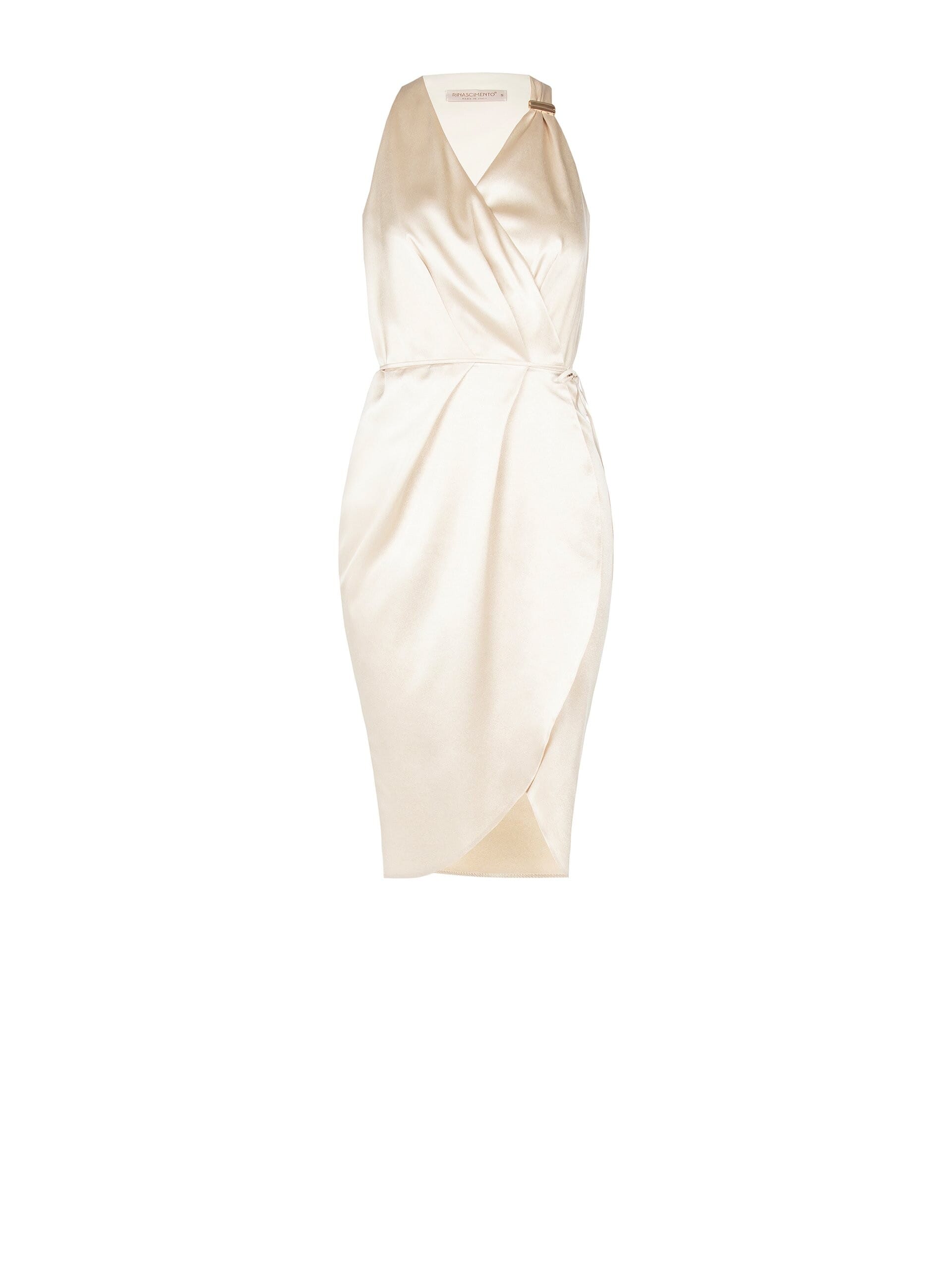 Short Satin Wallet Dress Slightly Ruched Rinascimento