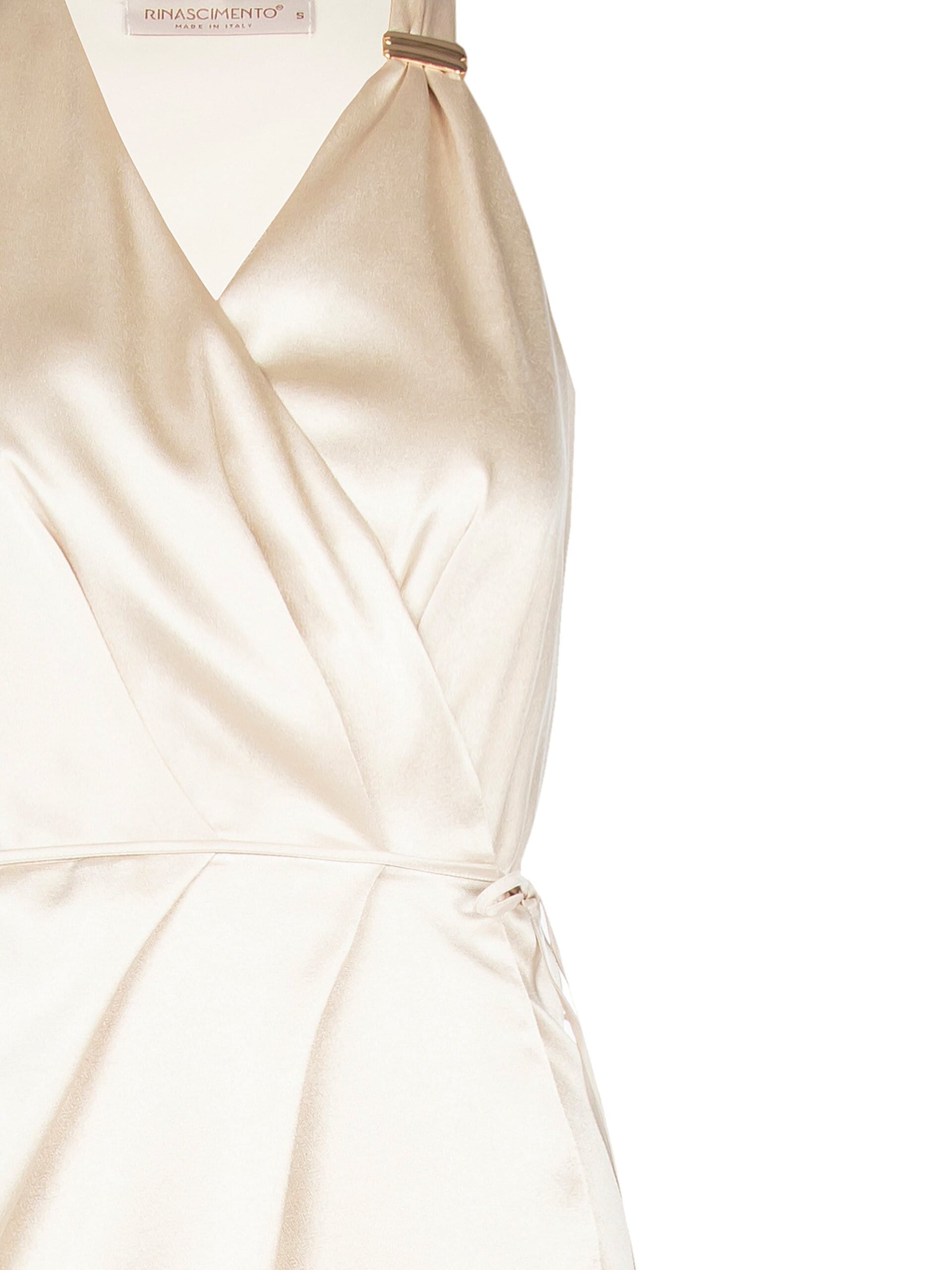 Short Satin Wallet Dress Slightly Ruched Rinascimento