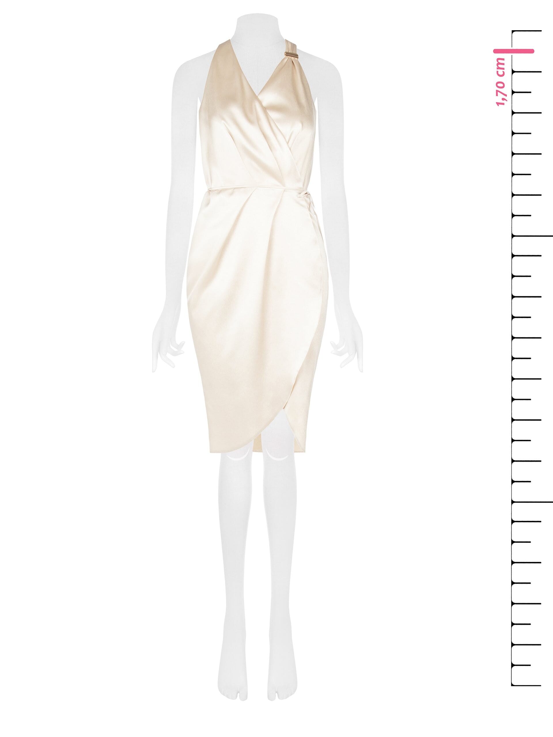 Short Satin Wallet Dress Slightly Ruched Rinascimento