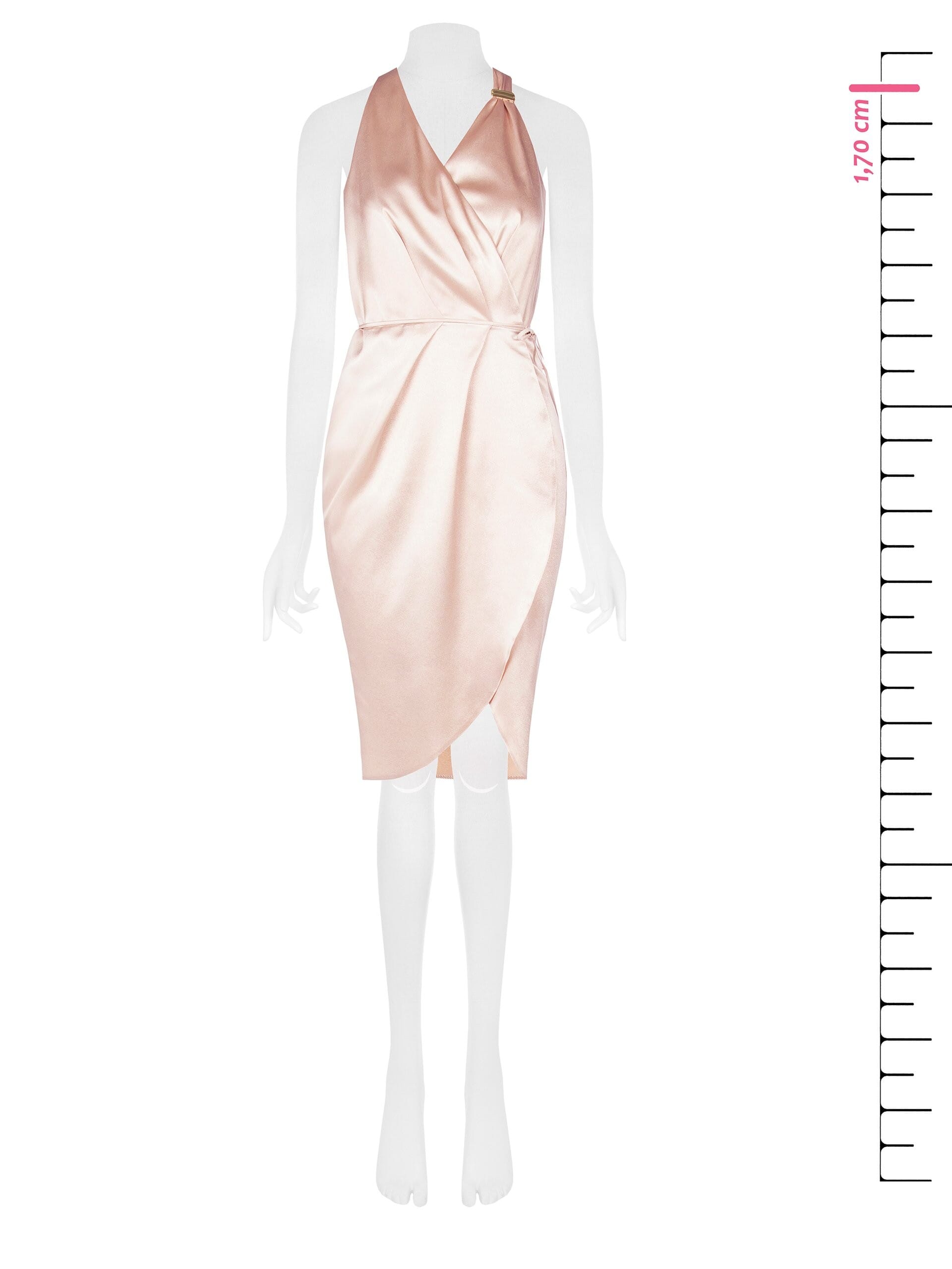 Short Satin Wallet Dress Slightly Ruched Rinascimento