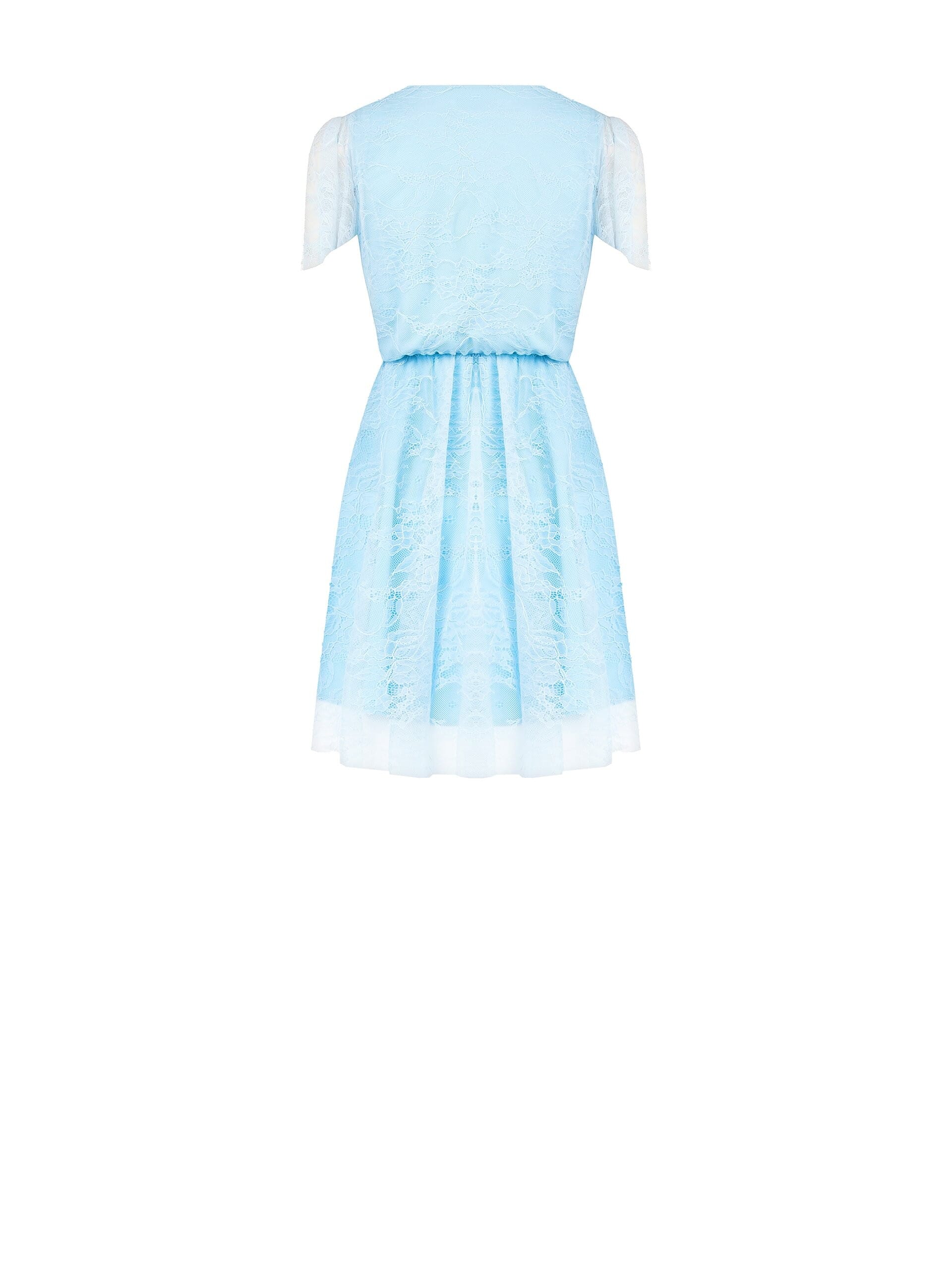 Abito Corto A Ruota In Pizzo Con Scollo A V Incrociato Rinascimento