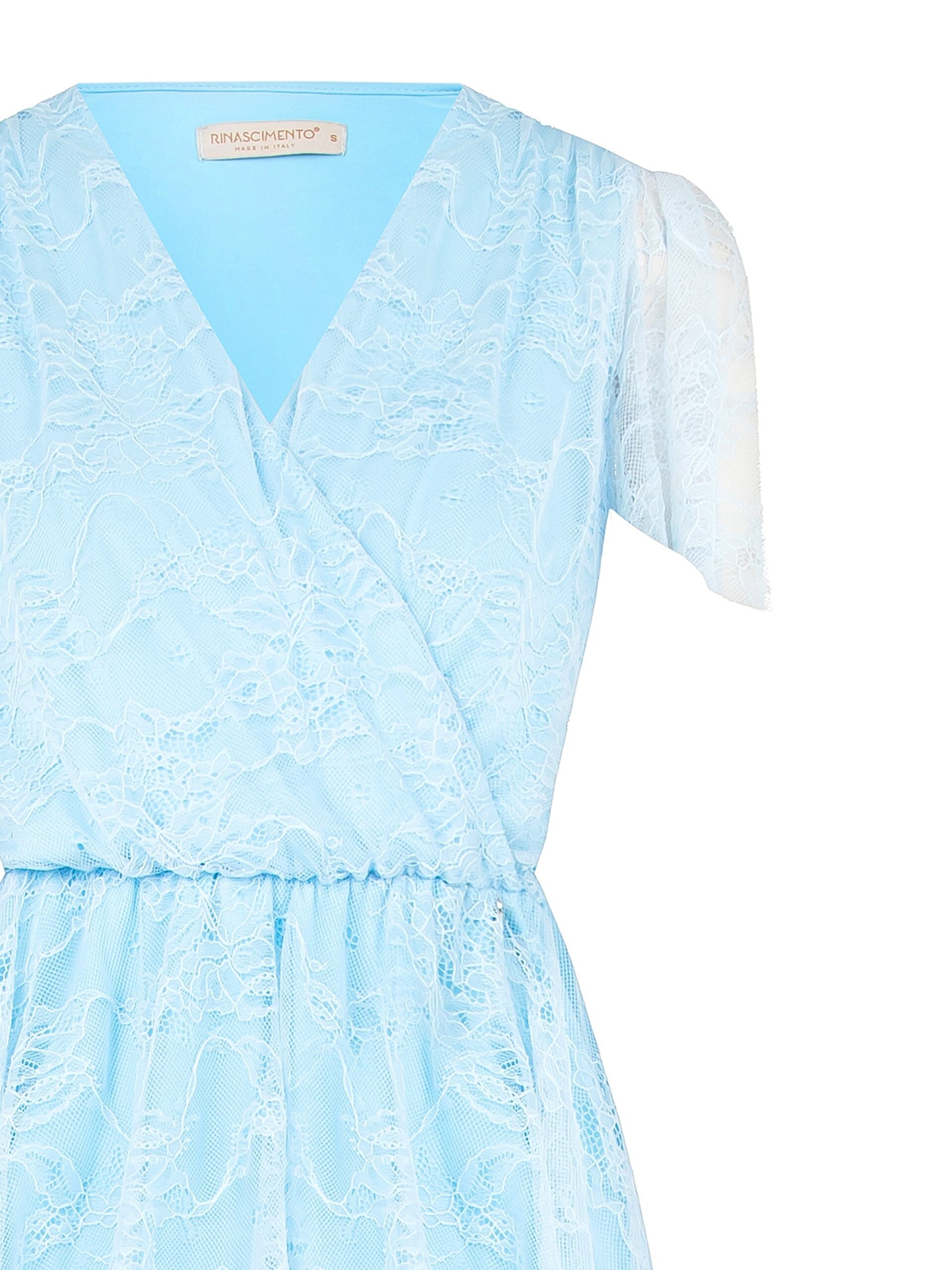 Abito Corto A Ruota In Pizzo Con Scollo A V Incrociato Rinascimento