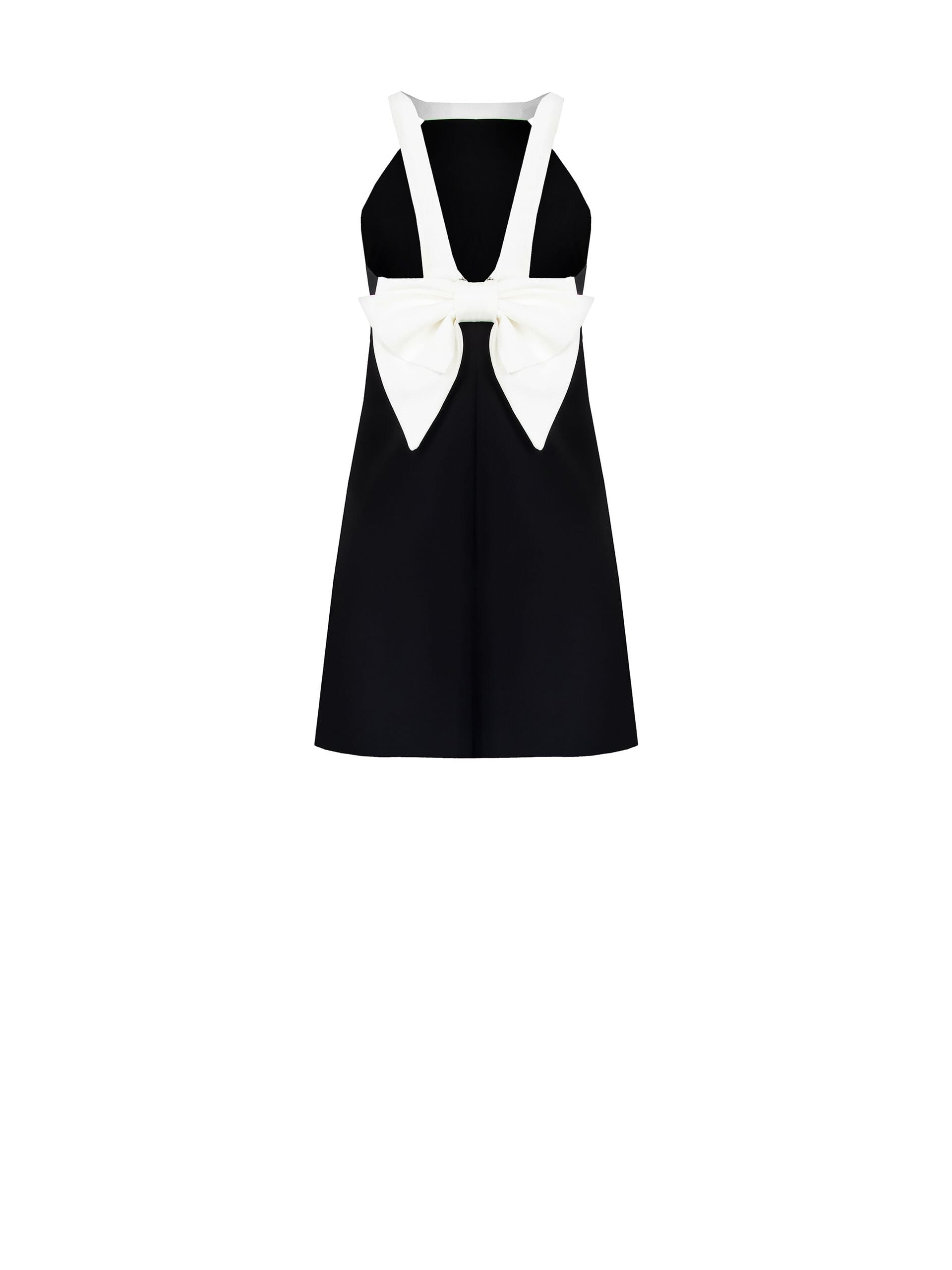 Abito Corto Bicolor In Tessuto Tecnico Con Fiocco Dietro Rinascimento