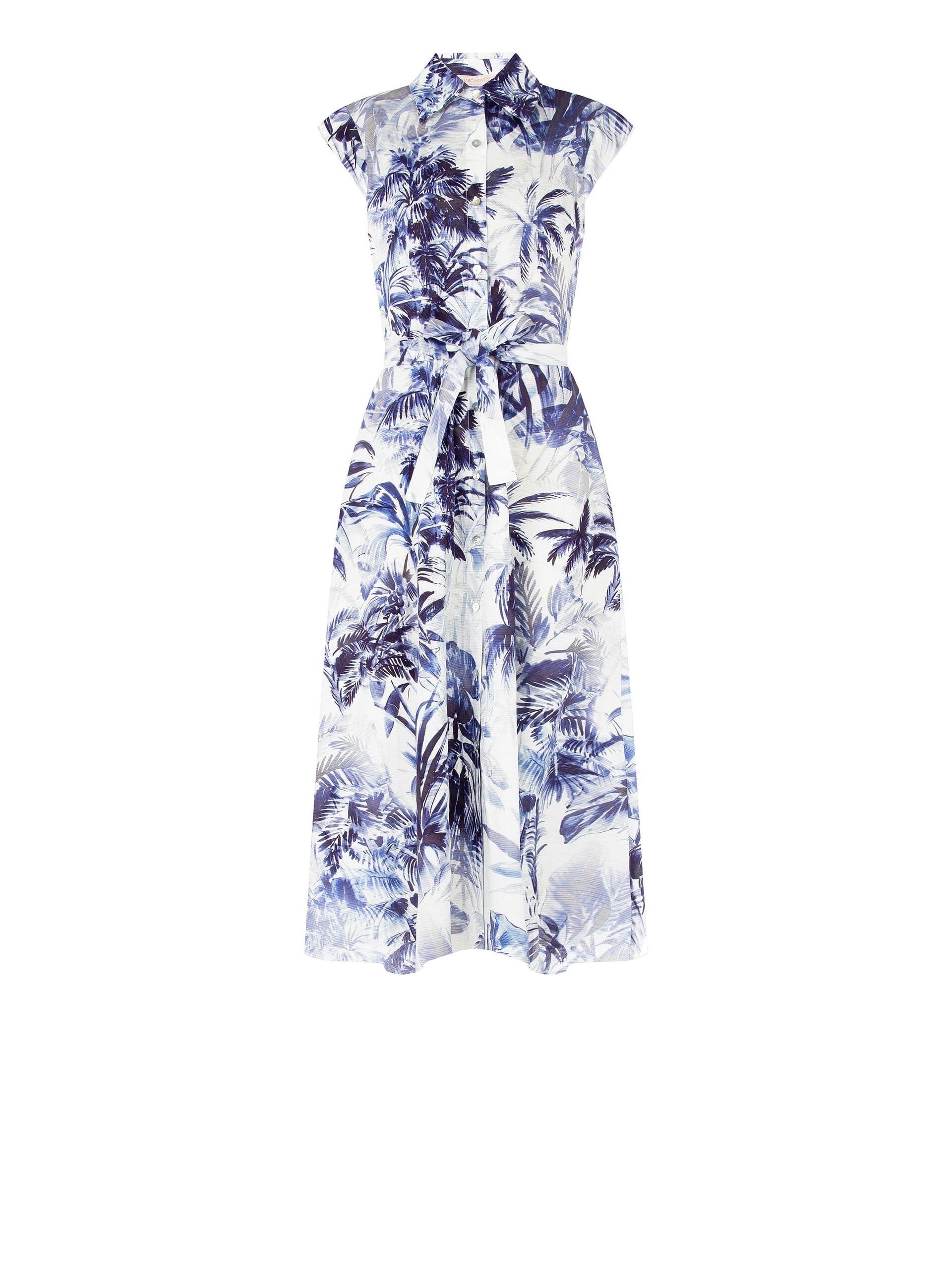 Long Cotton Chemise Dress With Coordinated Belt Rinascimento