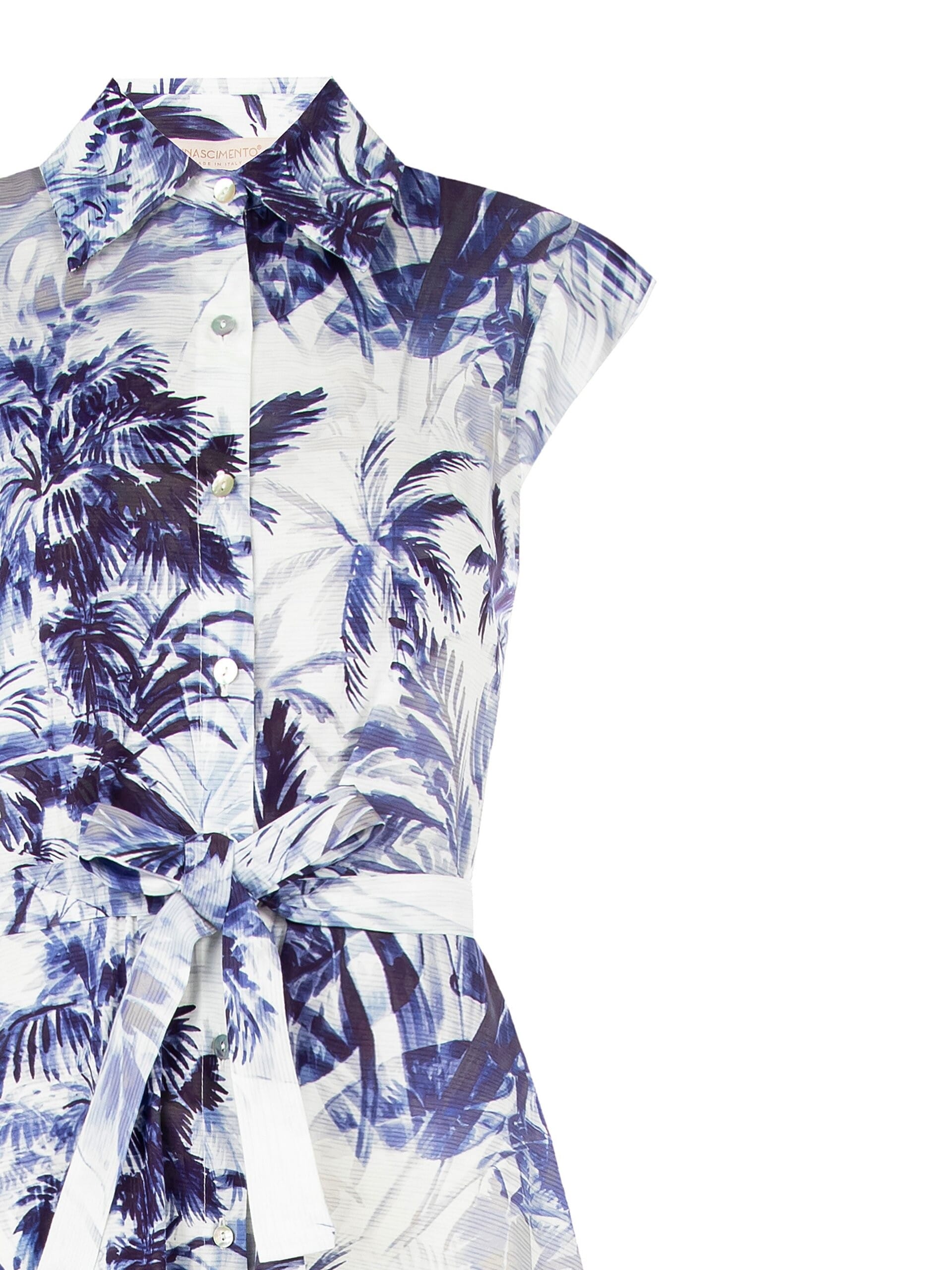 Long Cotton Chemise Dress With Coordinated Belt Rinascimento