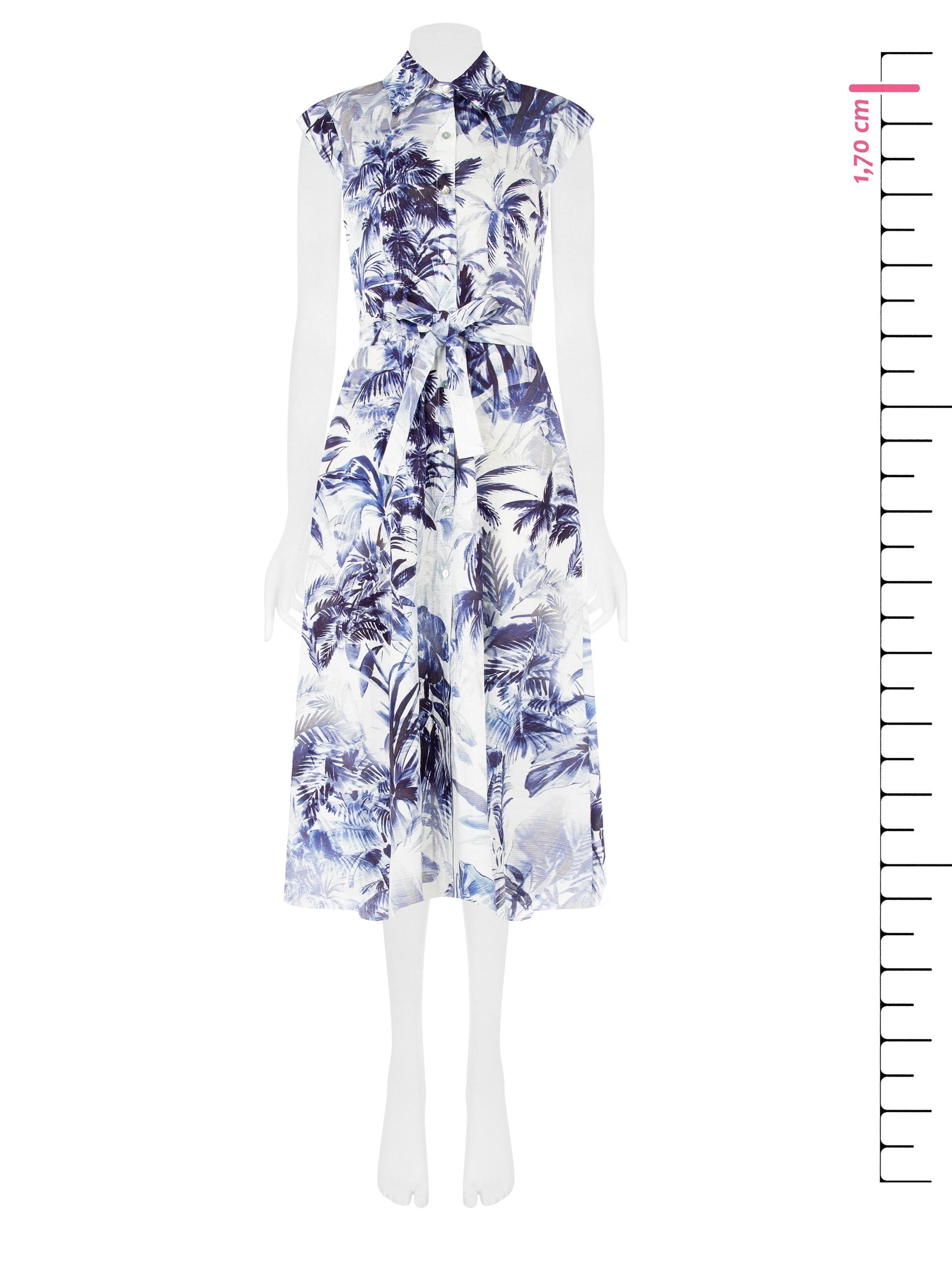 Long Cotton Chemise Dress With Coordinated Belt Rinascimento