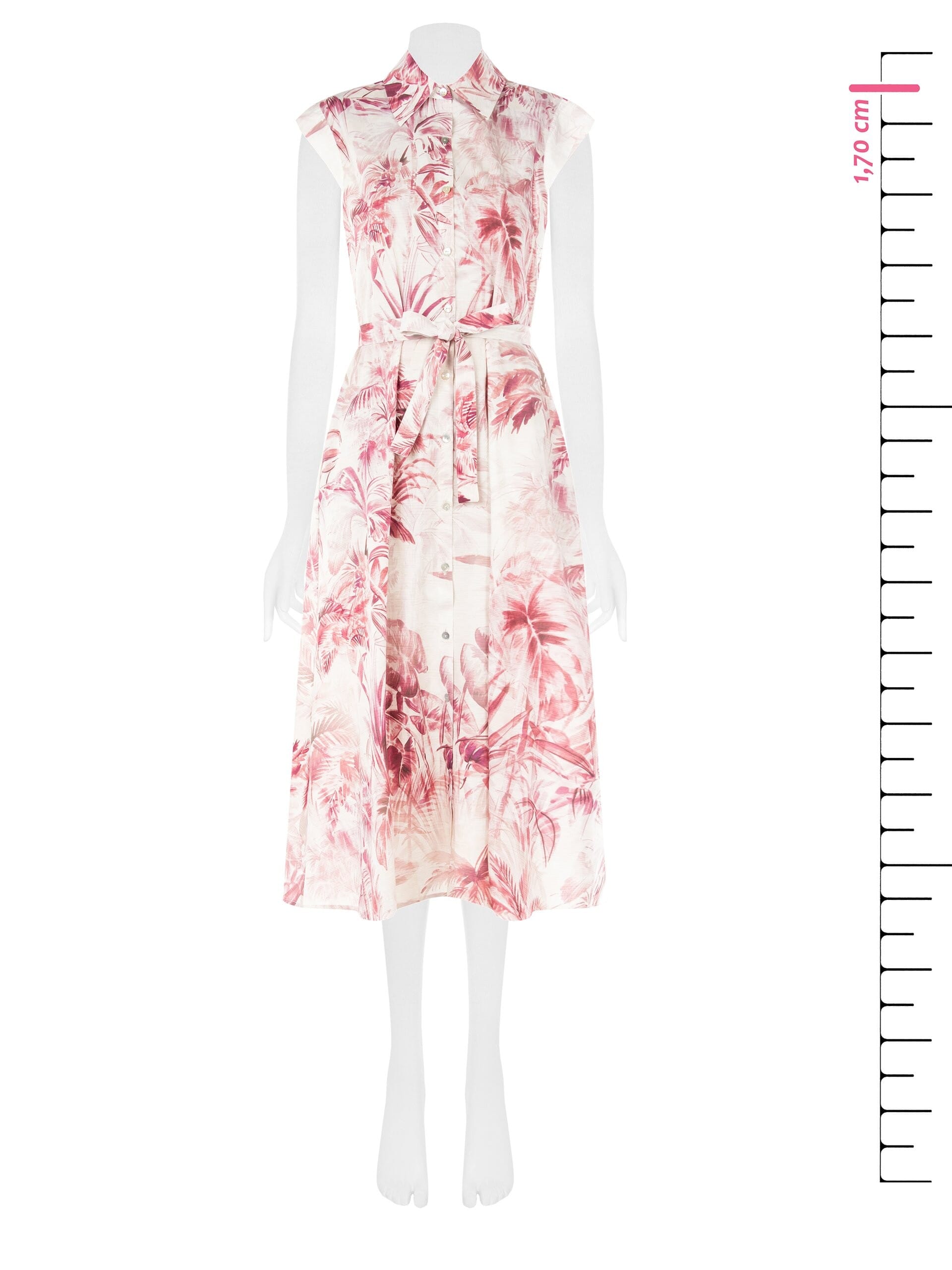 Long Cotton Chemise Dress With Coordinated Belt Rinascimento