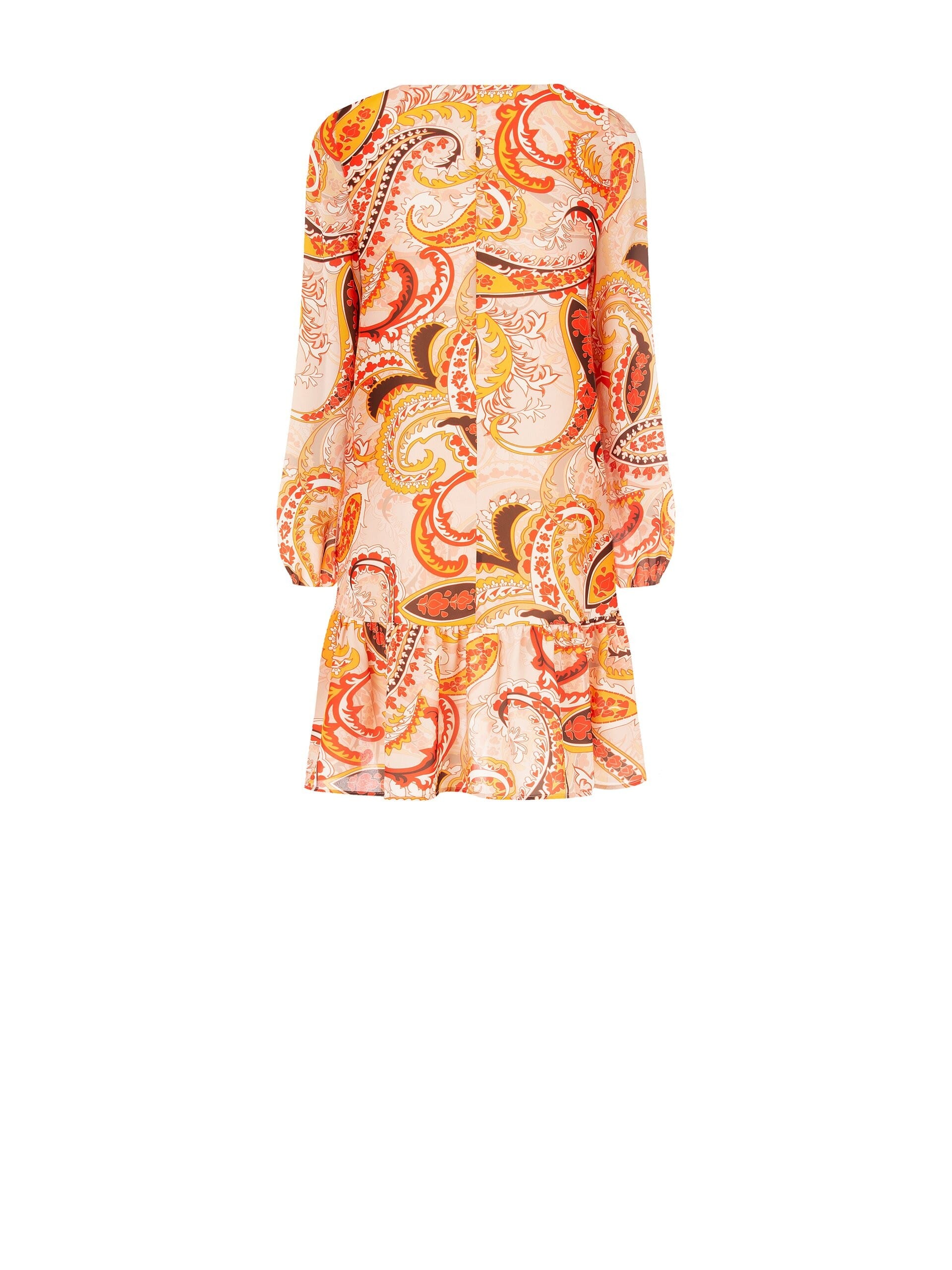 Short Apeze Dress With V-Neck And Ruffle Rinascimento