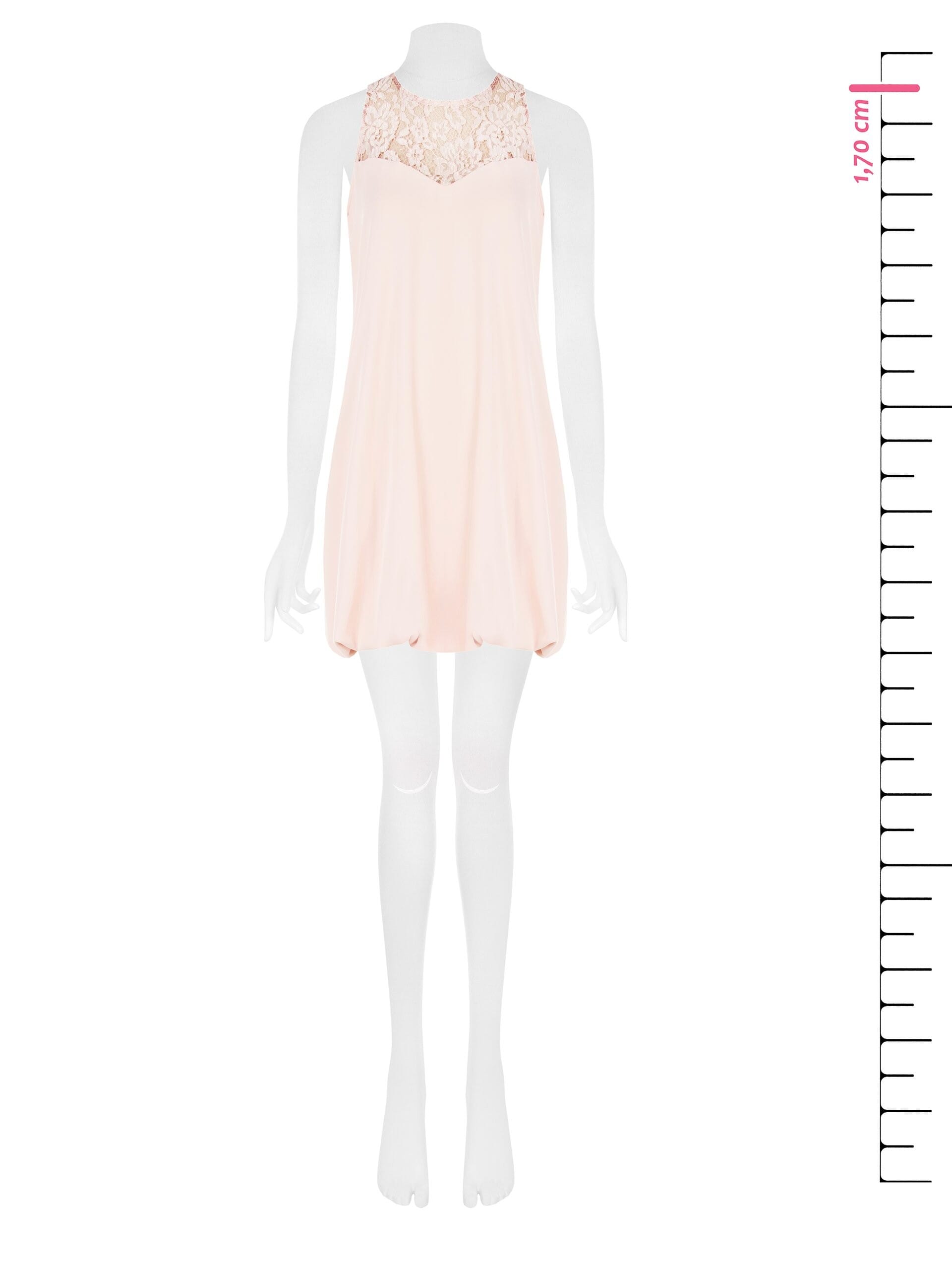 Fluid Fabric Short Bouffant Dress With Lace Insert Rinascimento