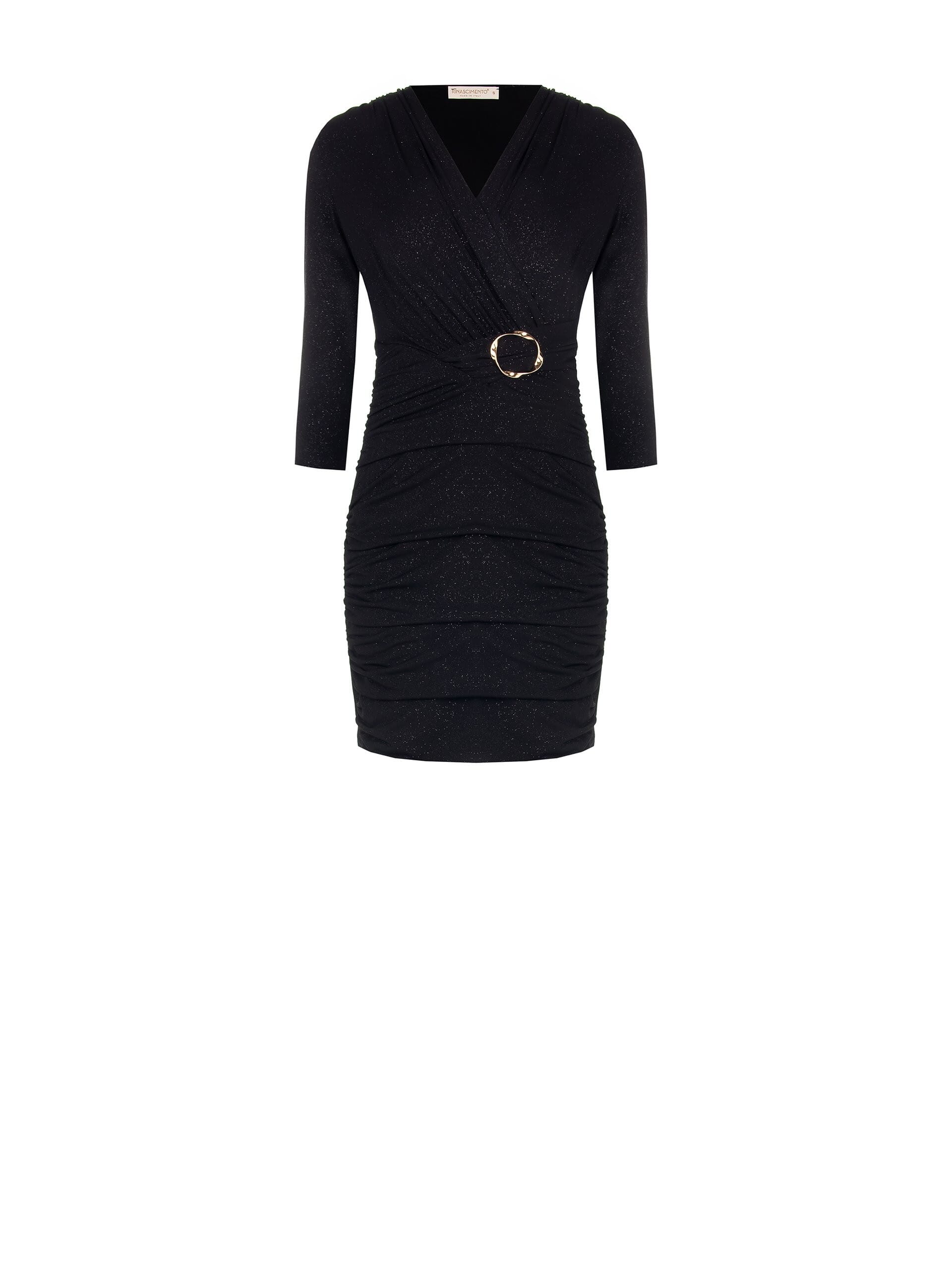 Rinascimento - Robe à pinces courte et pailletée à encolure en V croisée