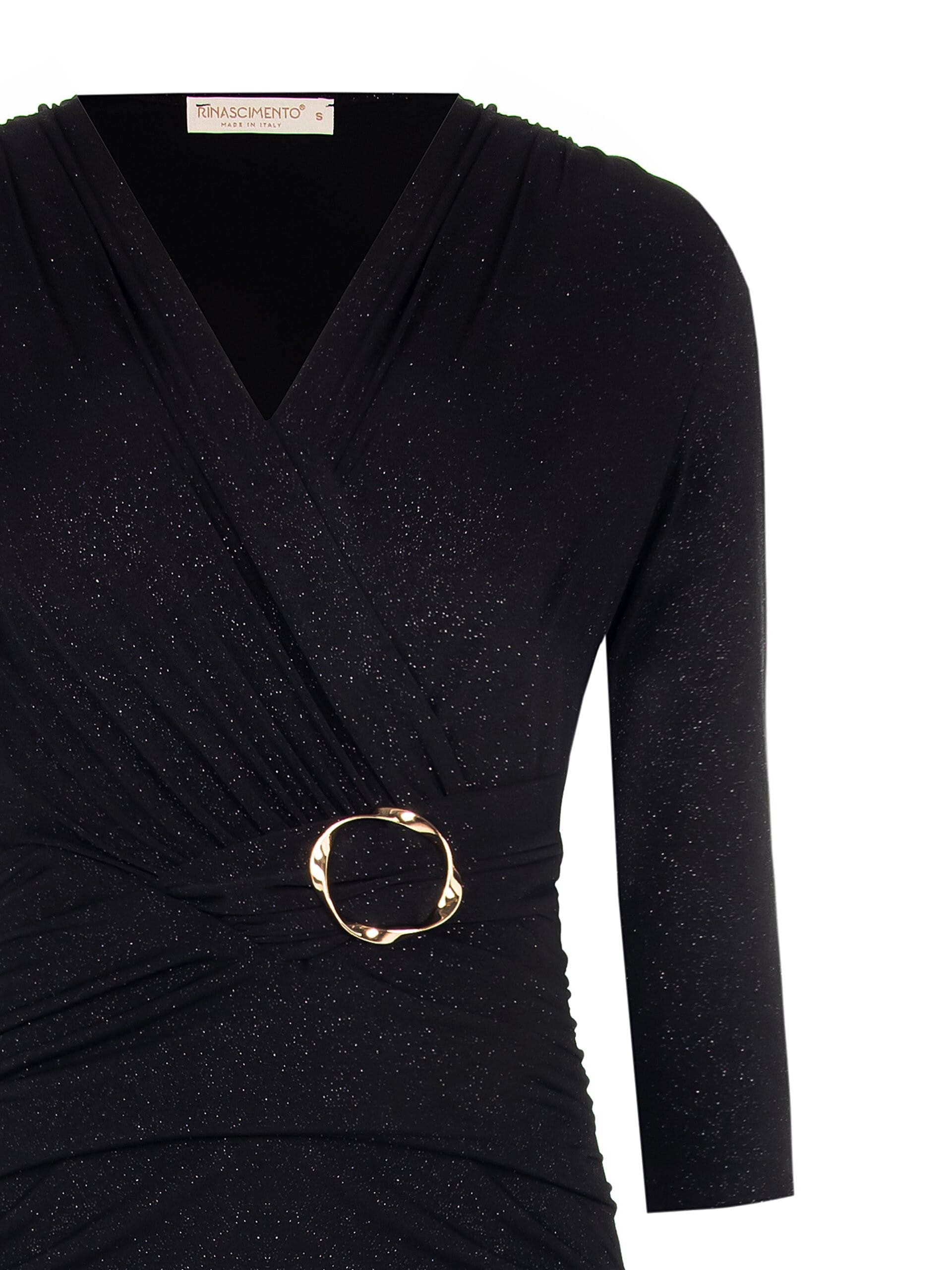 Rinascimento - Robe à pinces courte et pailletée à encolure en V croisée