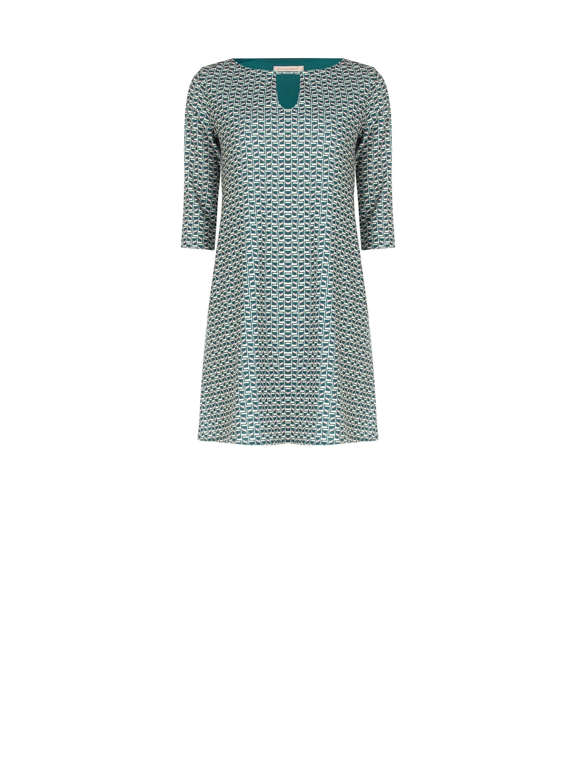 Rinascimento - Robe courte en crêpe imprimé et scuba