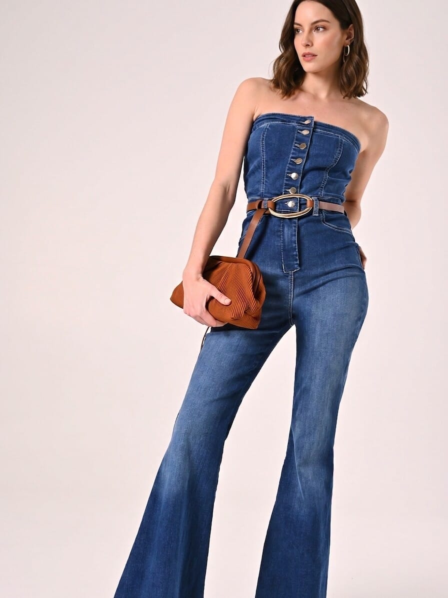 Rinascimento - Salopette évasée en jean