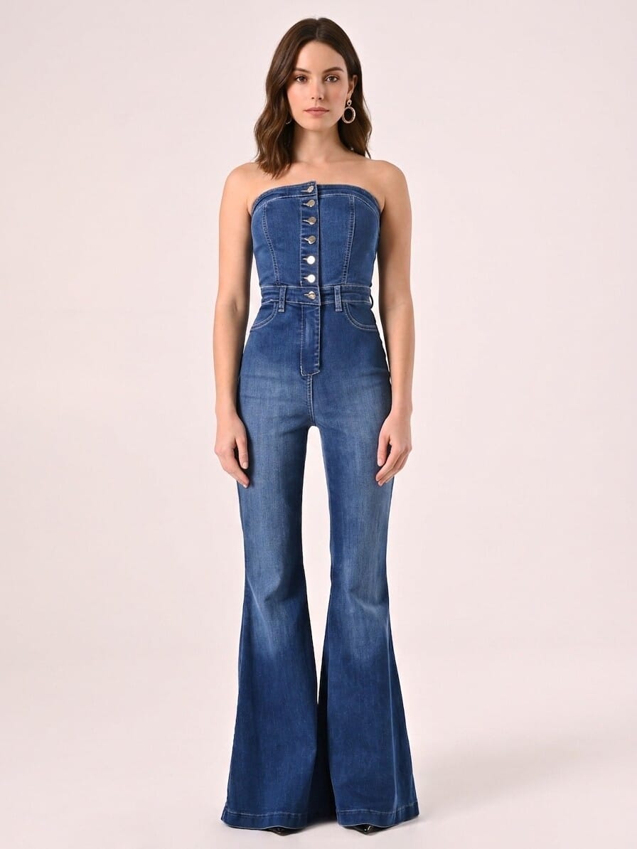 Rinascimento - Salopette évasée en jean