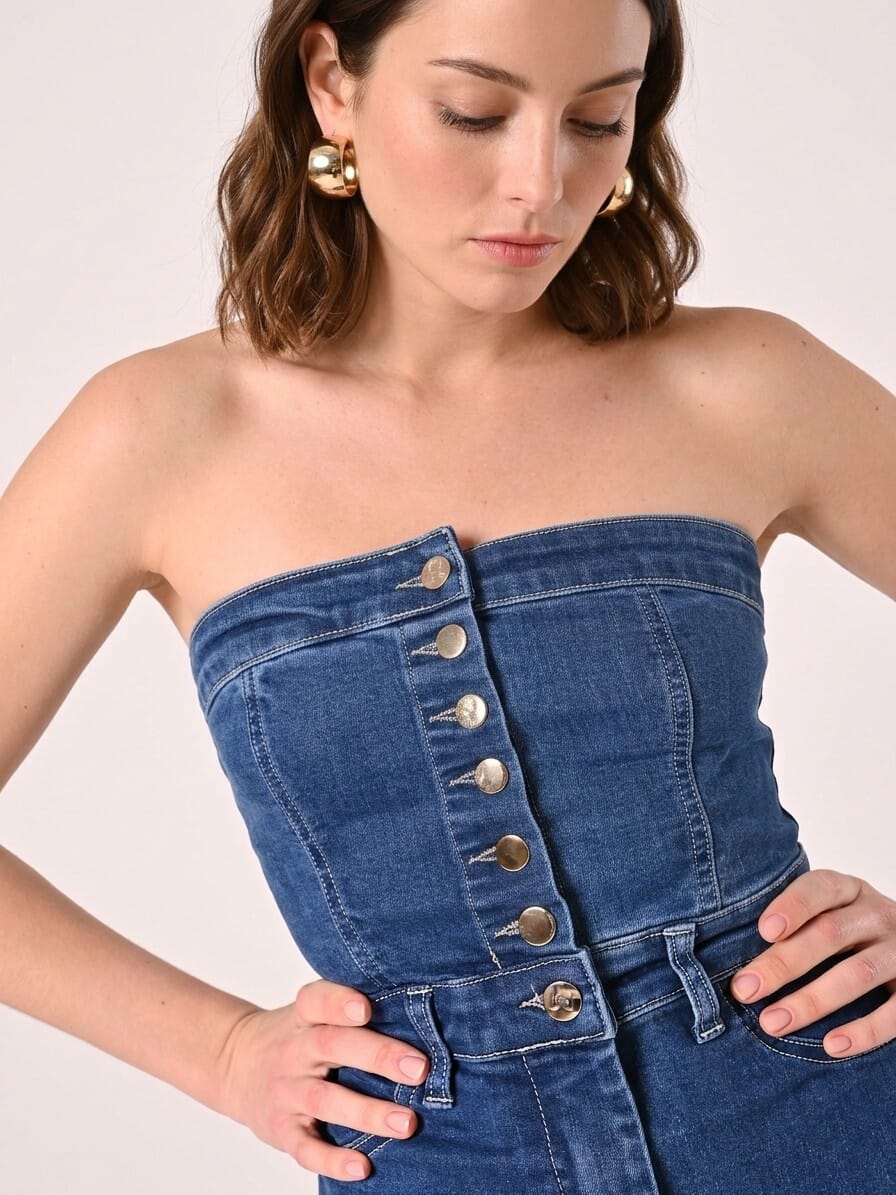 Rinascimento - Salopette évasée en jean