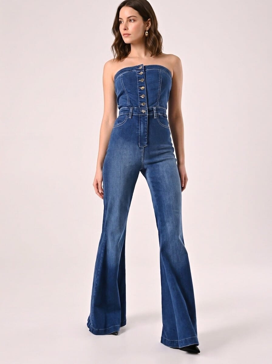 Rinascimento - Salopette évasée en jean