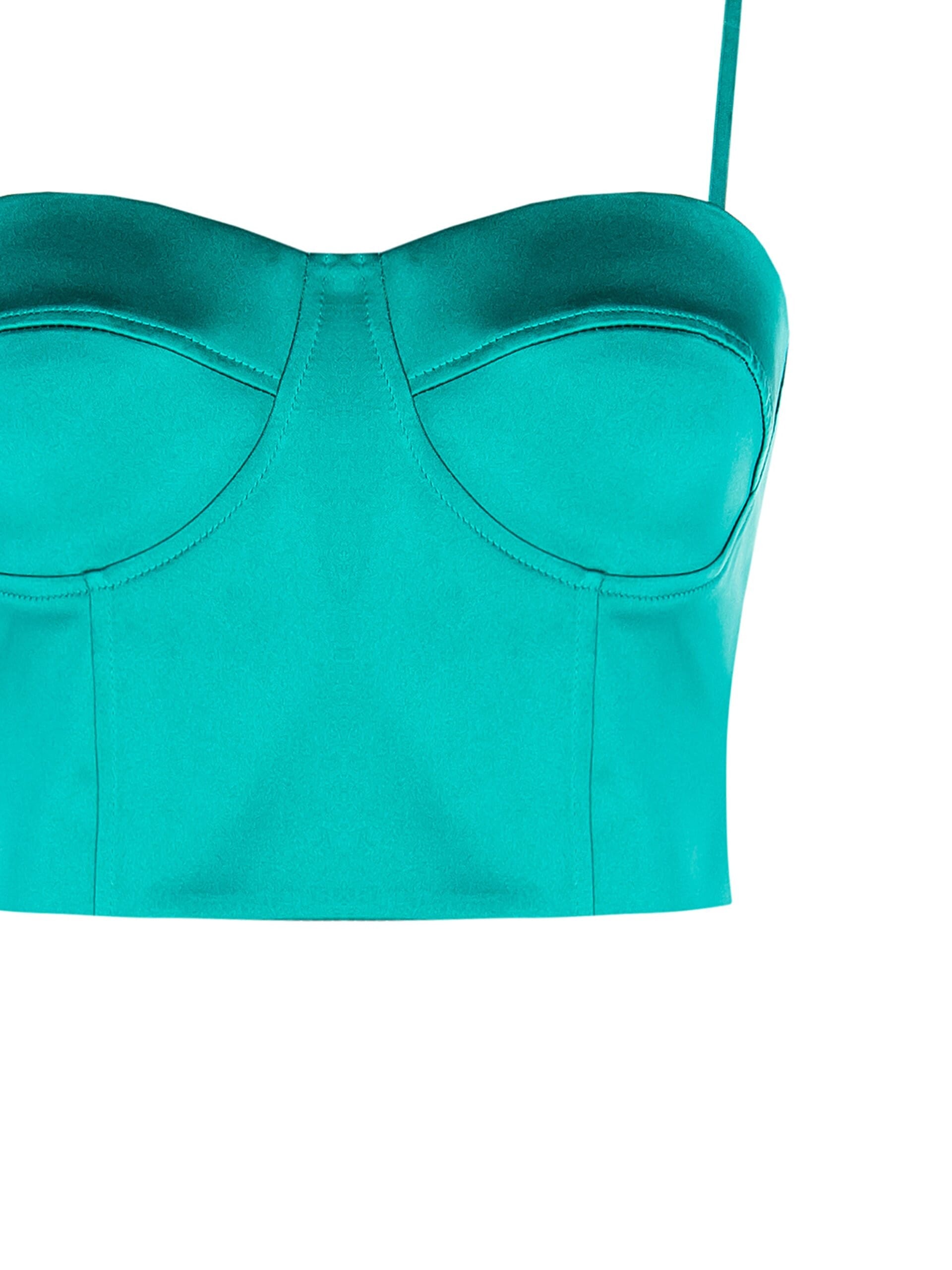 Satin Bustier Crop Top Rinascimento