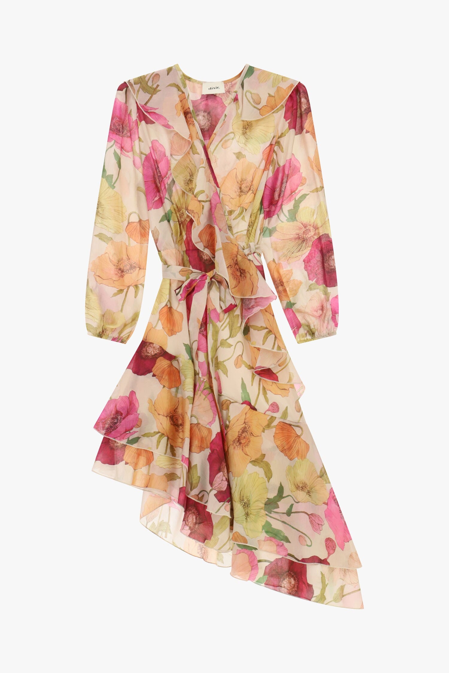 Robe courte croisée à imprimé floral volantée Dixie