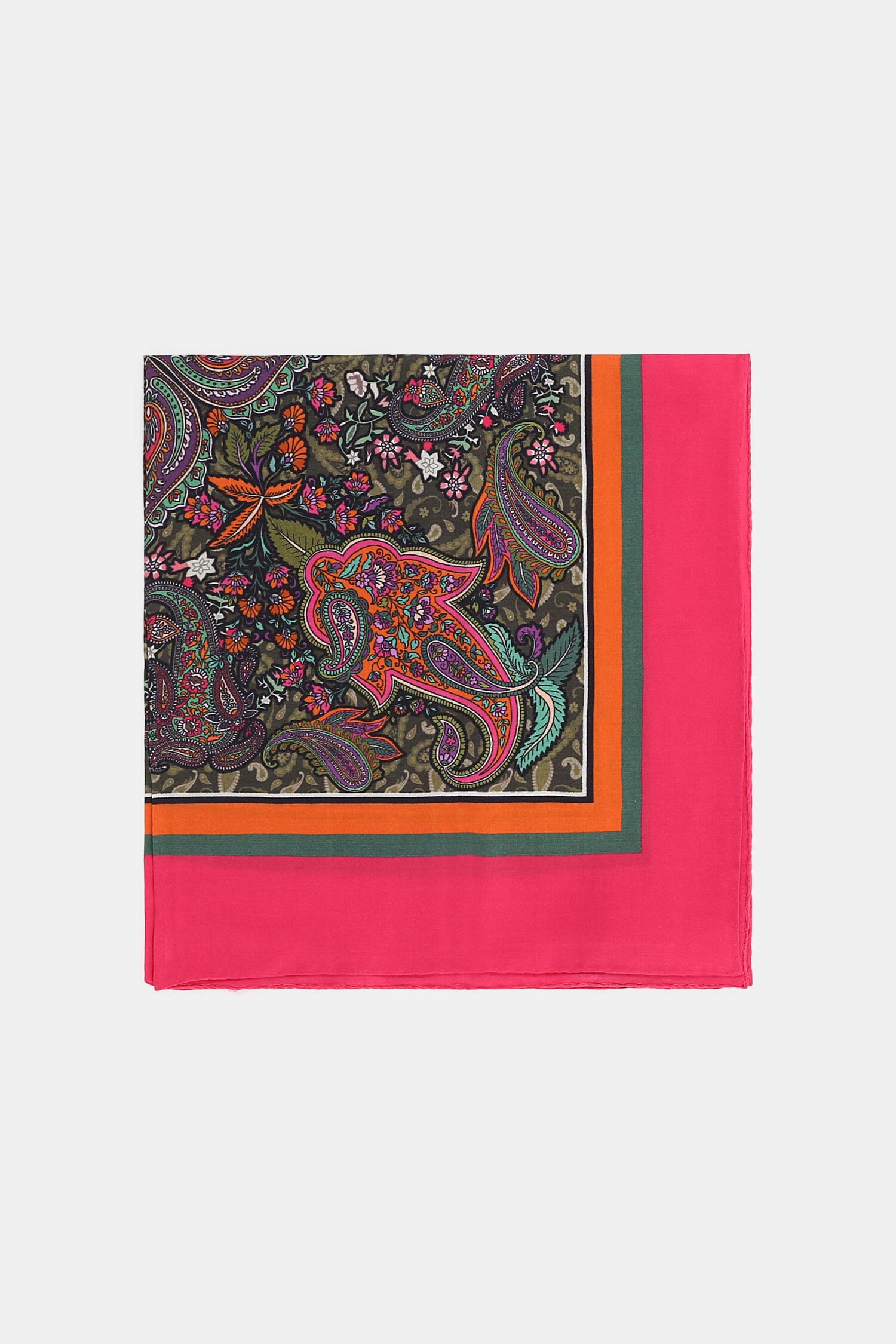 Foulard Quadrato Con Disegno Paisley E Bordo A Contrasto Dixie