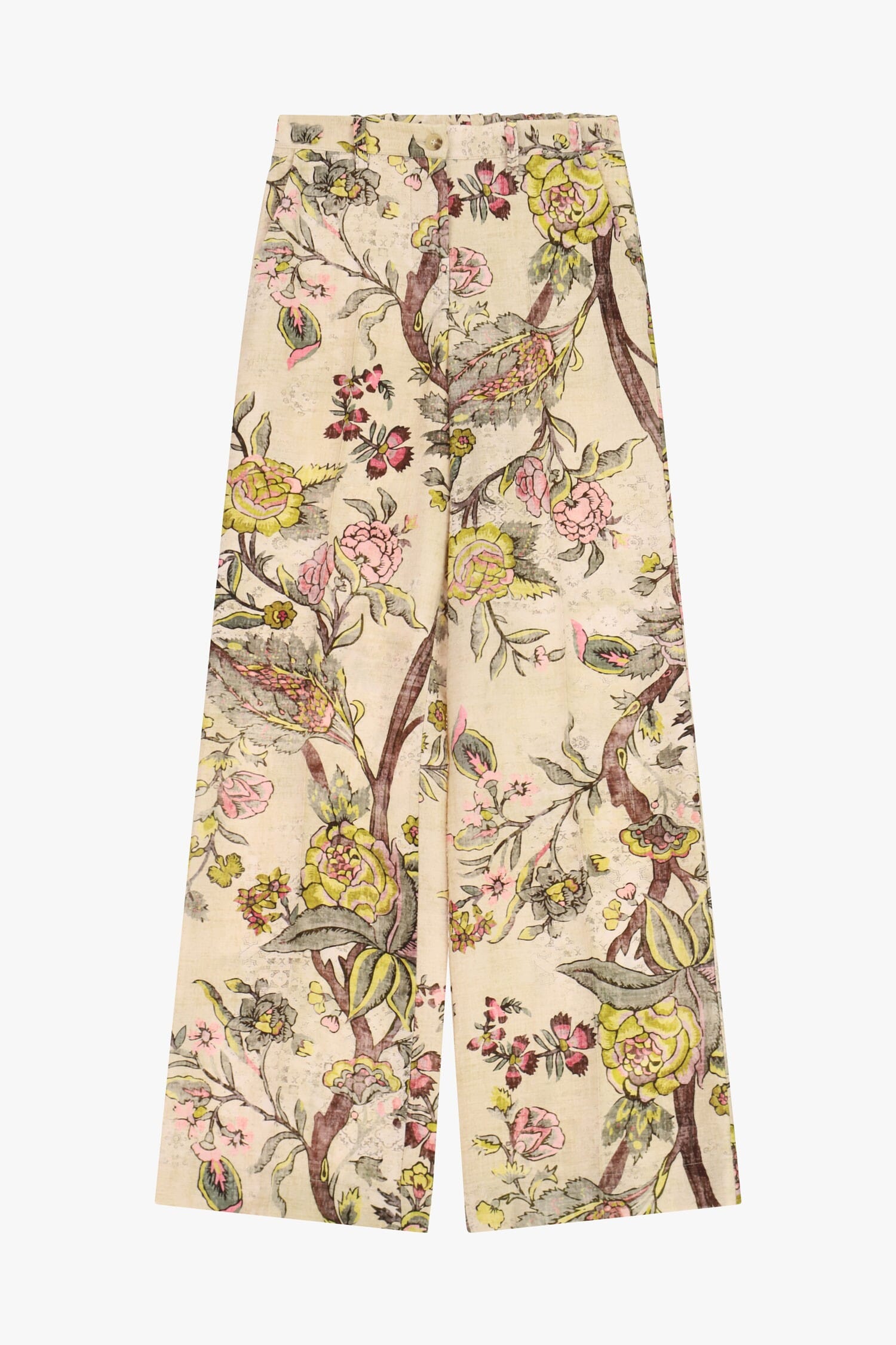 Pantaloni Palazzo Fantasia Floreale Vita Alta Dixie