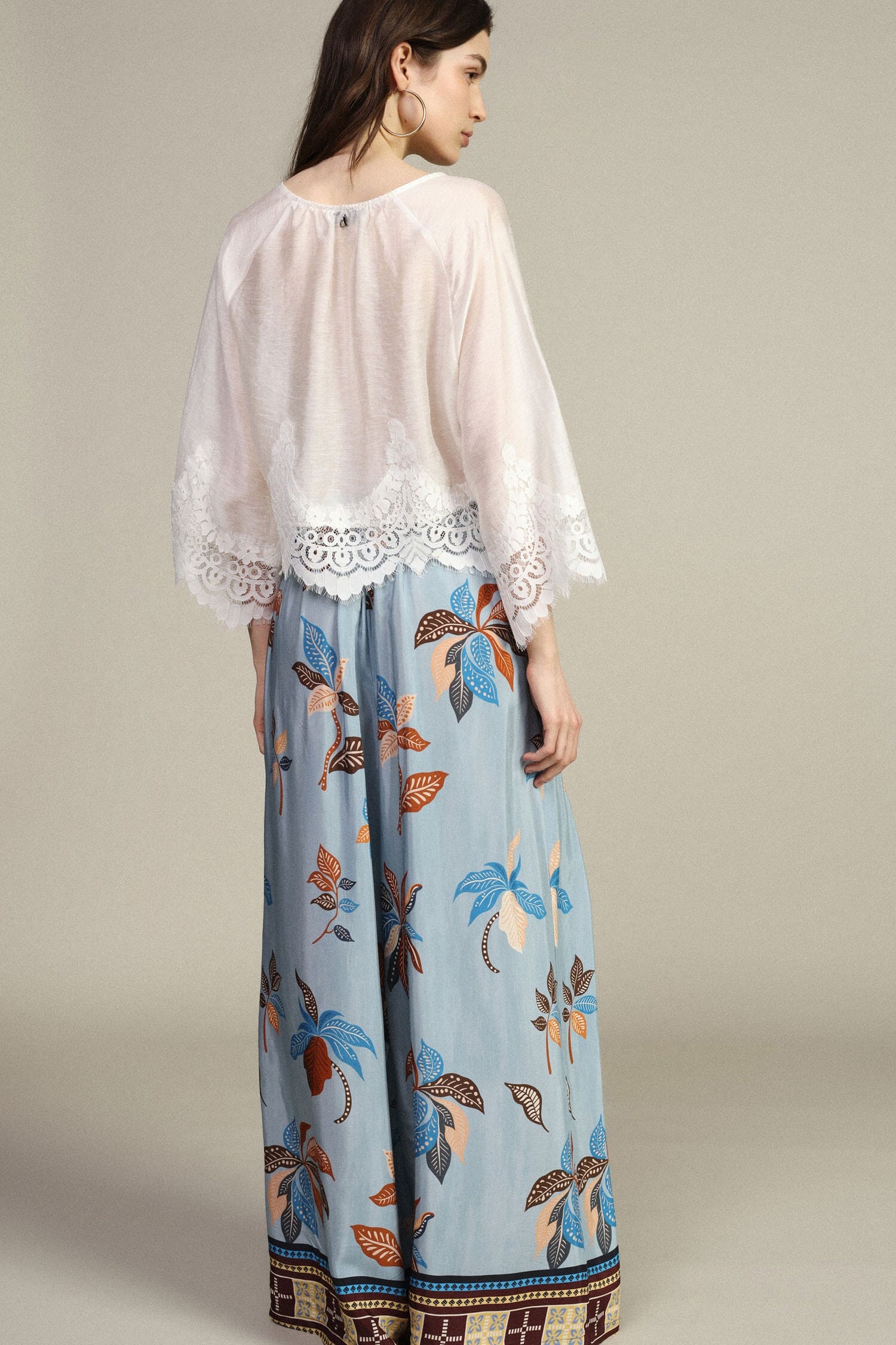 Pantaloni Palazzo Fantasia Con Vita Alta E Coulisse Dixie