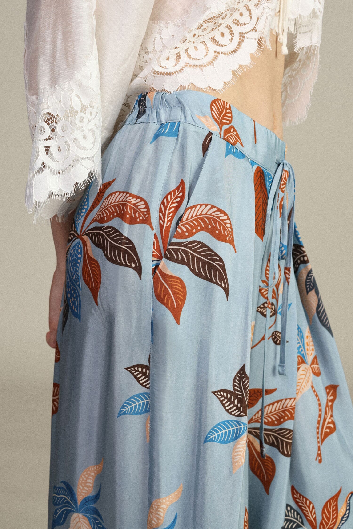 Pantaloni Palazzo Fantasia Con Vita Alta E Coulisse Dixie