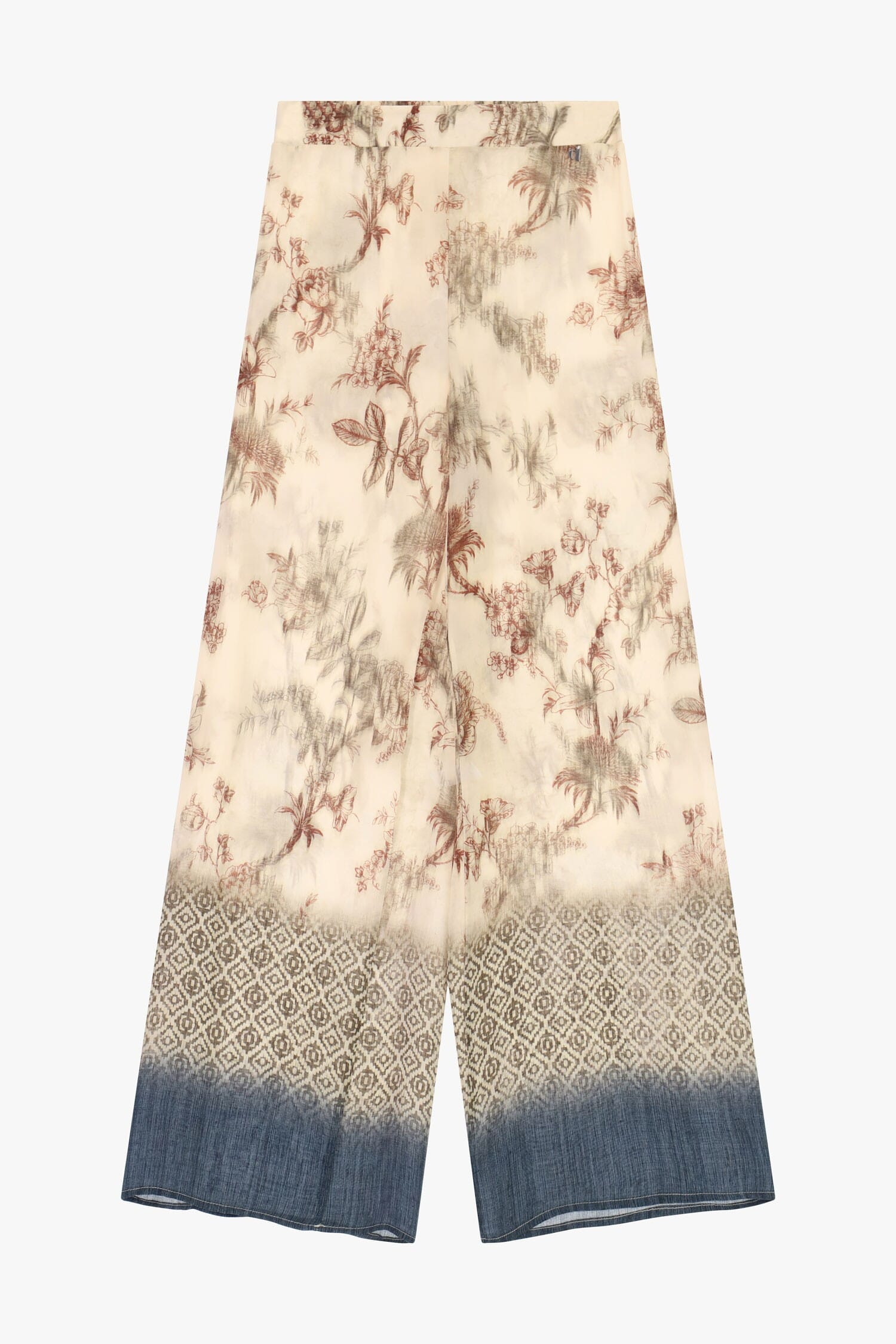 Pantaloni Palazzo Fantasia Floreale E Bordi Geometrici Dixie