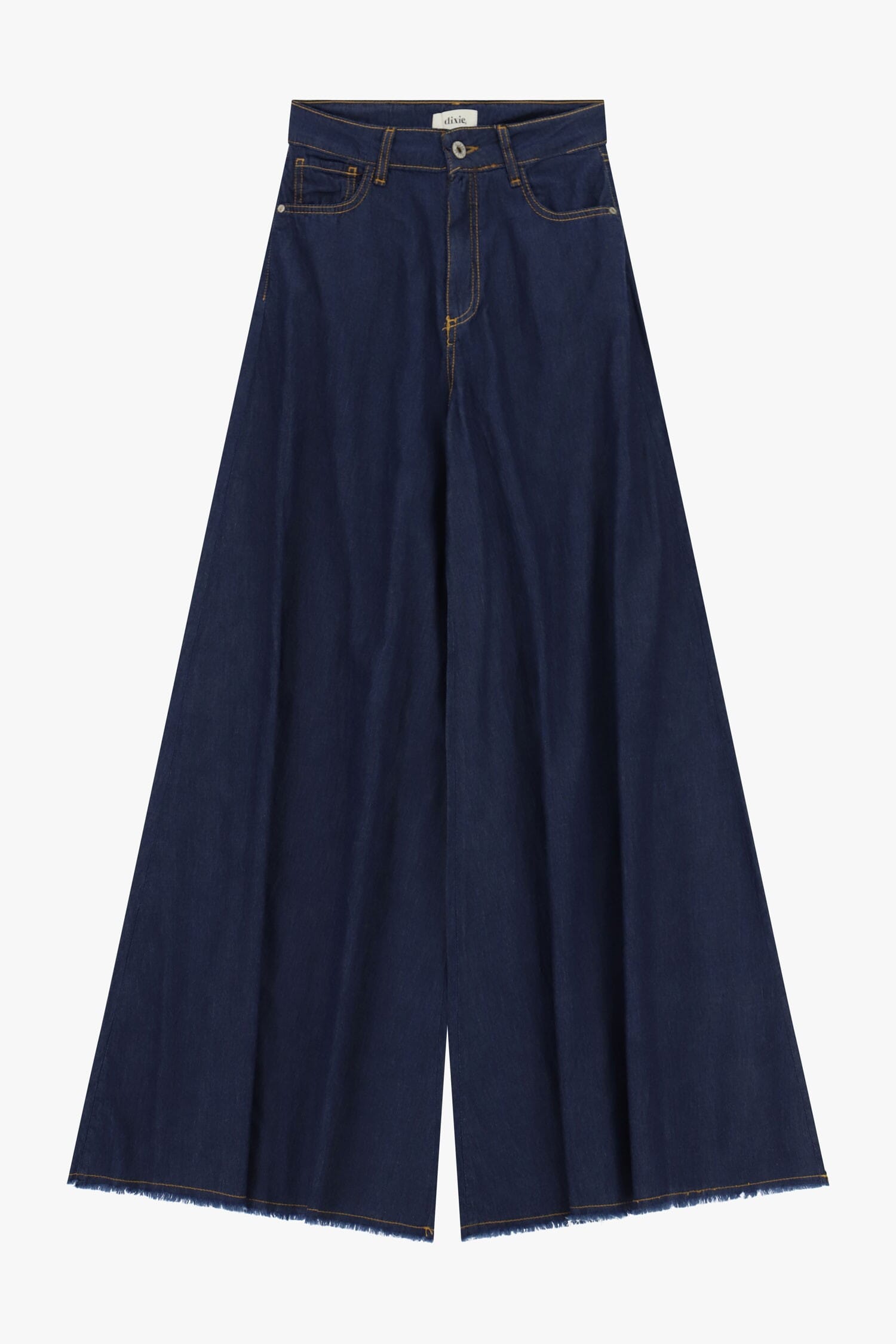 Pantaloni Palazzo Denim Con Fondo Sfrangiato Dixie