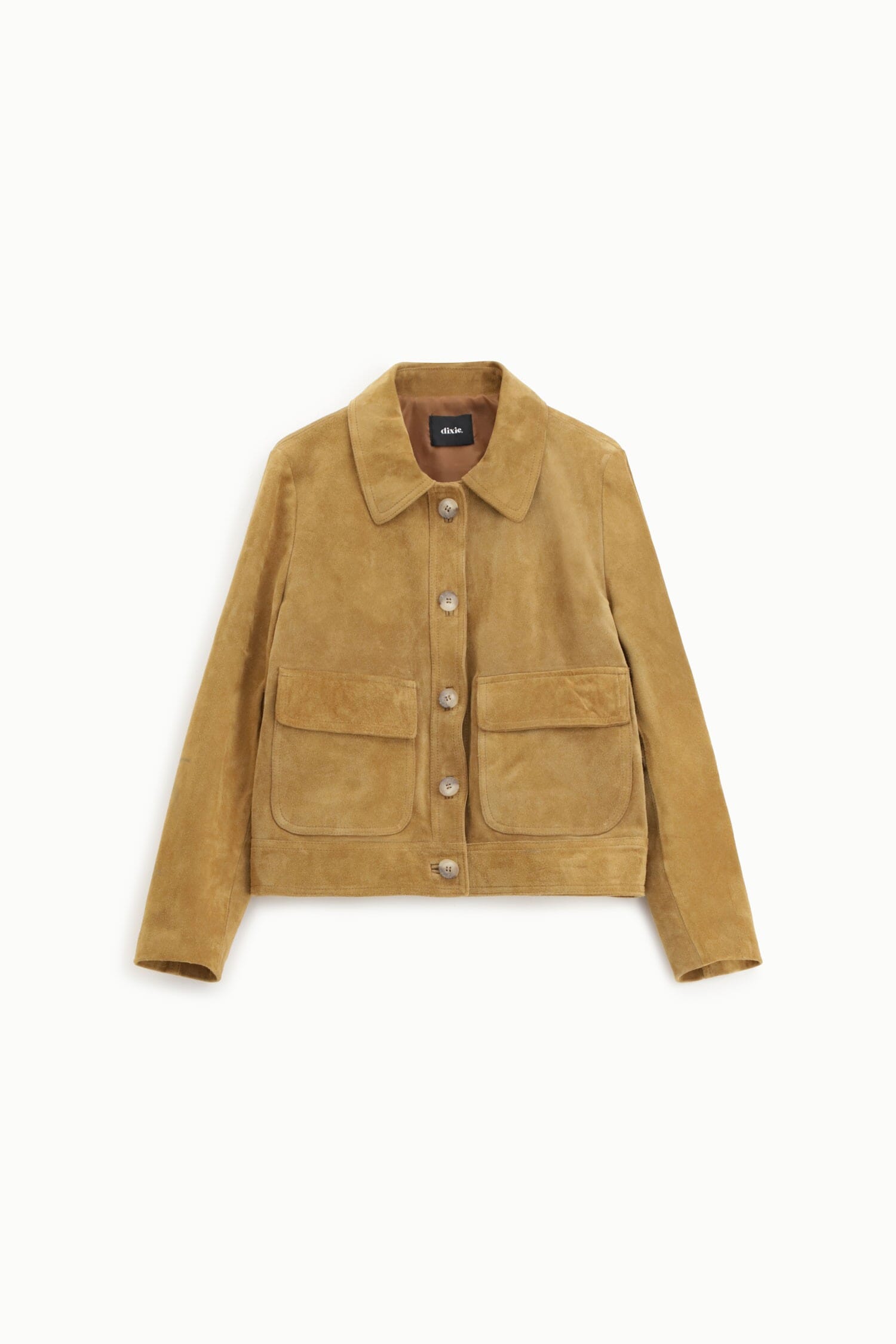 Giacca In Pelle Con Tasche Frontali E Bottoni Dixie